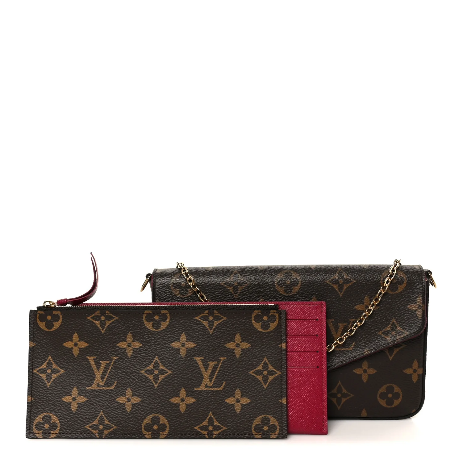Monogram Pochette Felicie Chain Wallet Fuchsia - Image 3