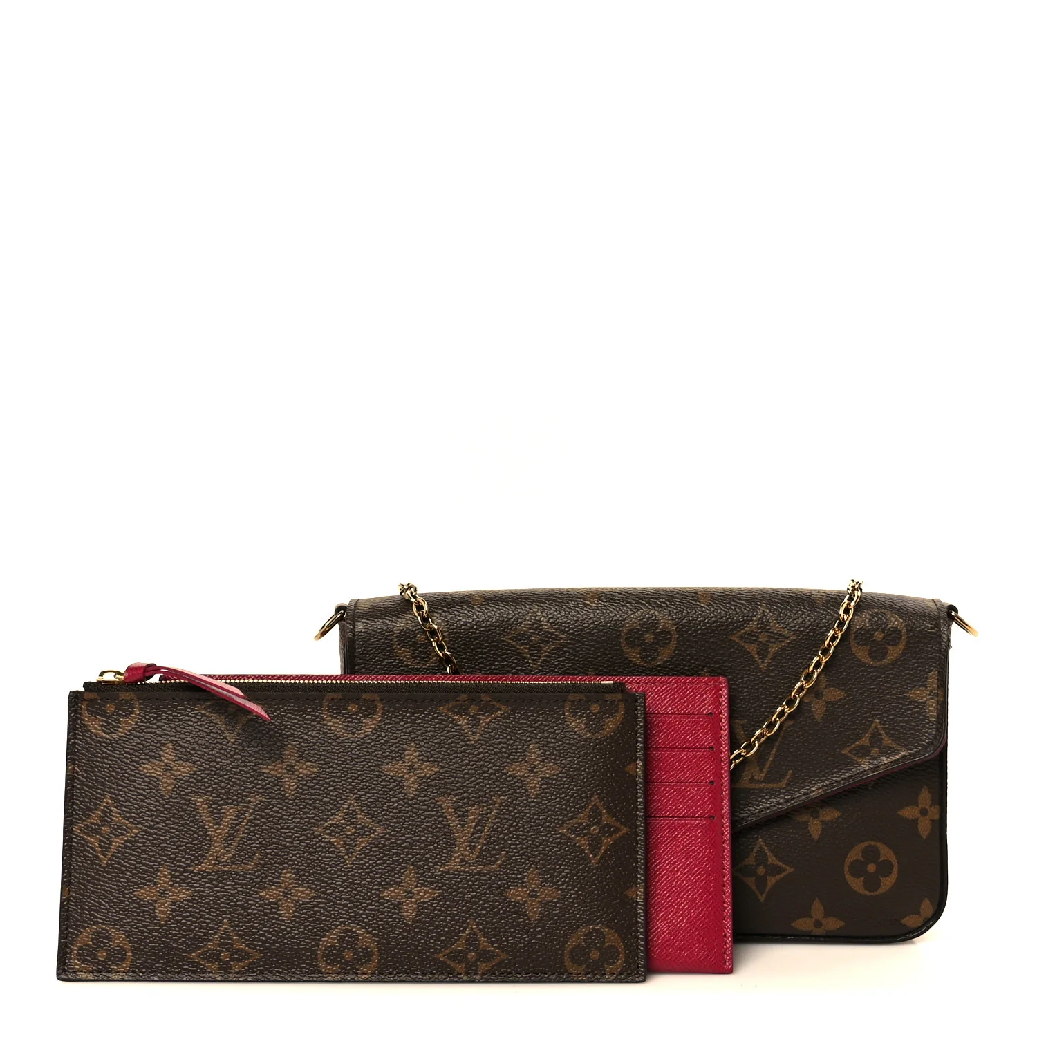 Monogram Pochette Felicie Chain Wallet Fuchsia - Image 4