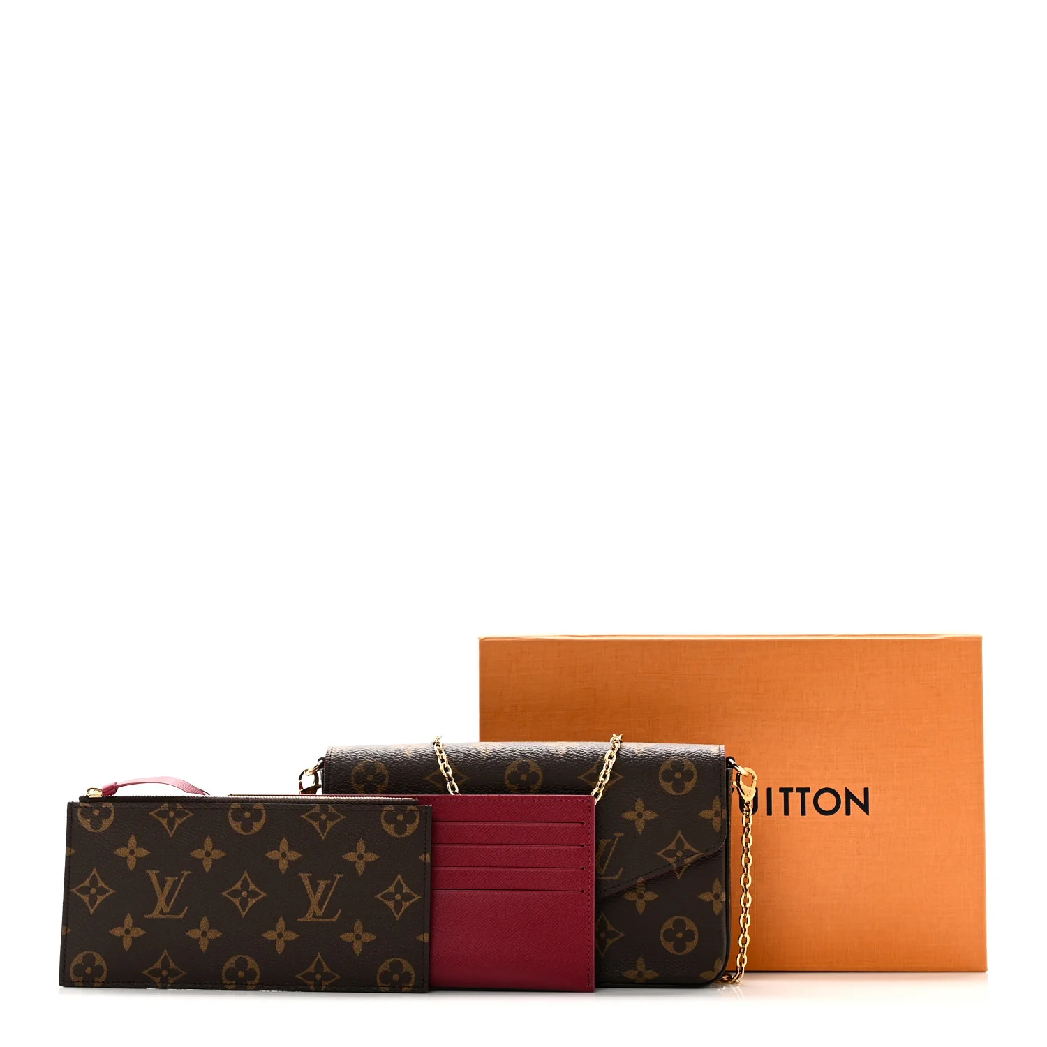 Monogram Pochette Felicie Chain Wallet Fuchsia - Image 11