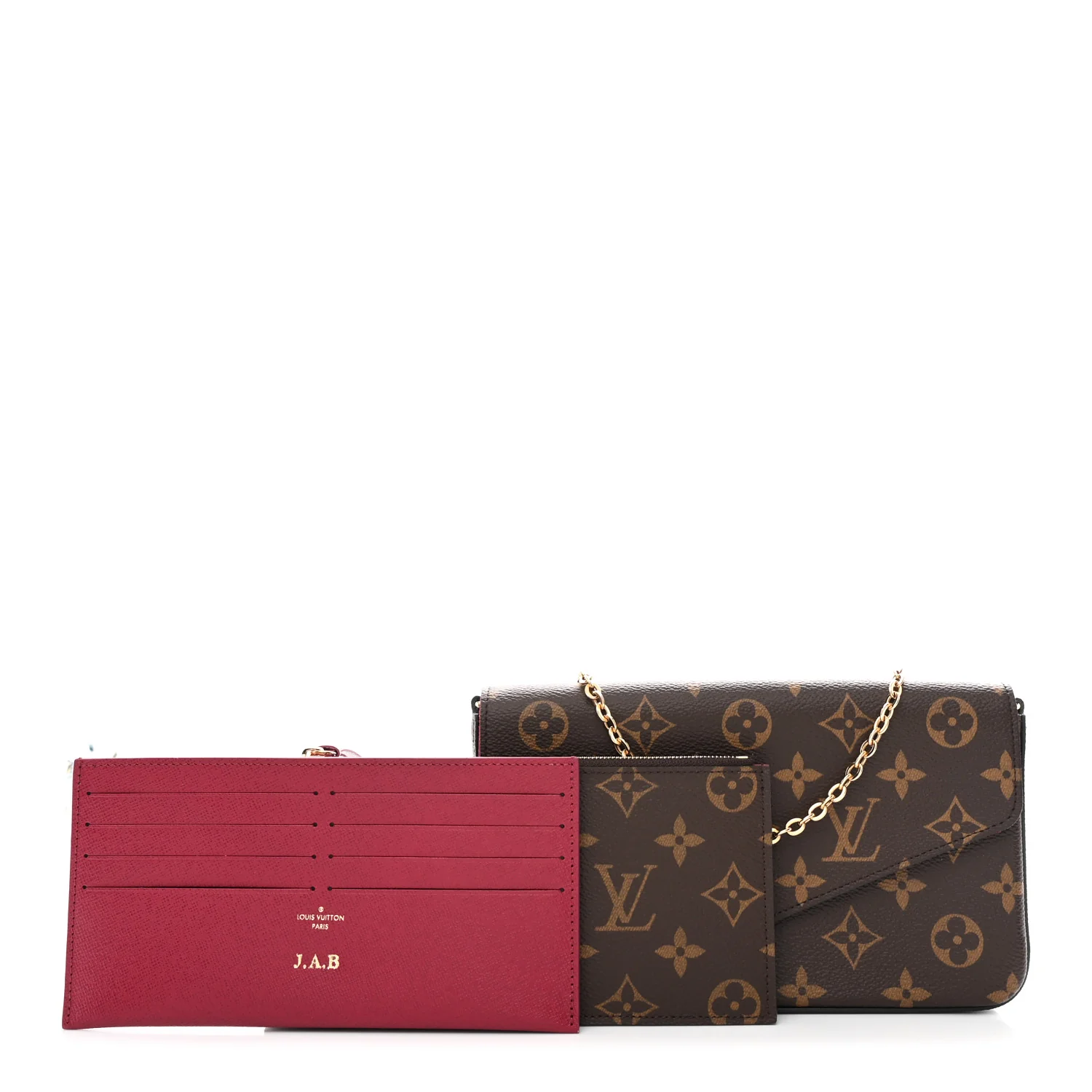 Monogram Pochette Felicie Chain Wallet Fuchsia - Image 3