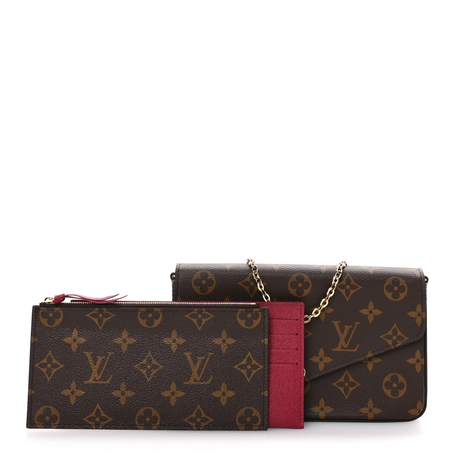 Monogram Pochette Felicie Chain Wallet Fuchsia - Image 3