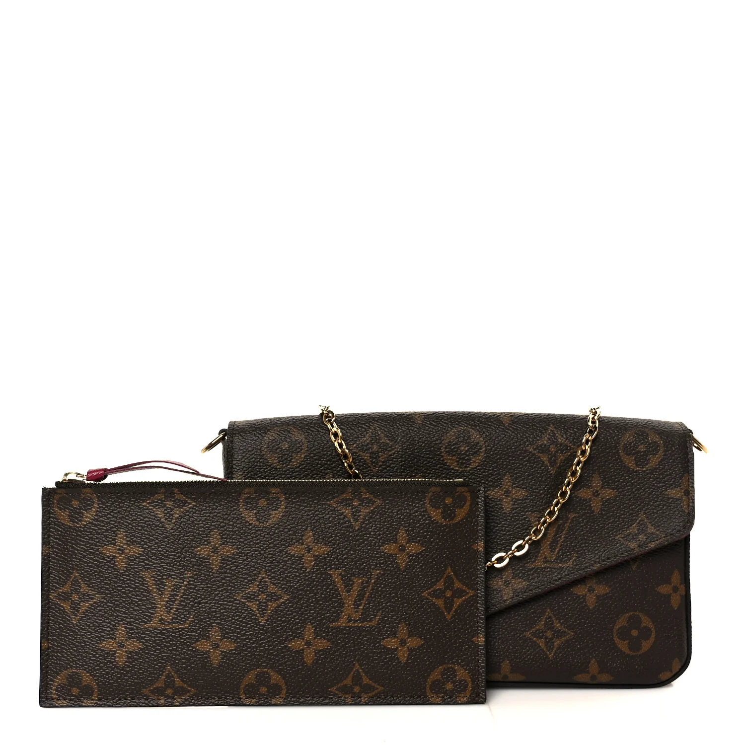 Monogram Pochette Felicie Chain Wallet Fuchsia - Image 3