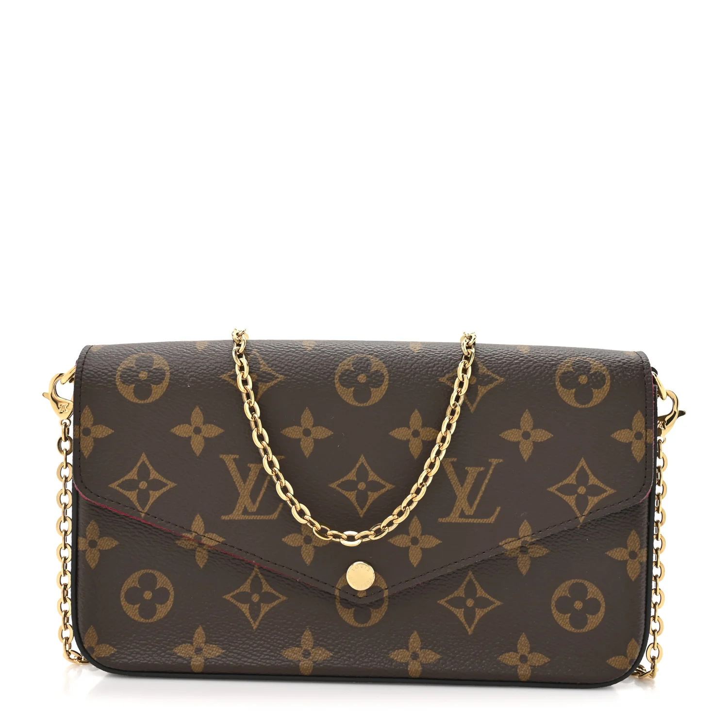 Monogram Pochette Felicie Chain Wallet Fuchsia