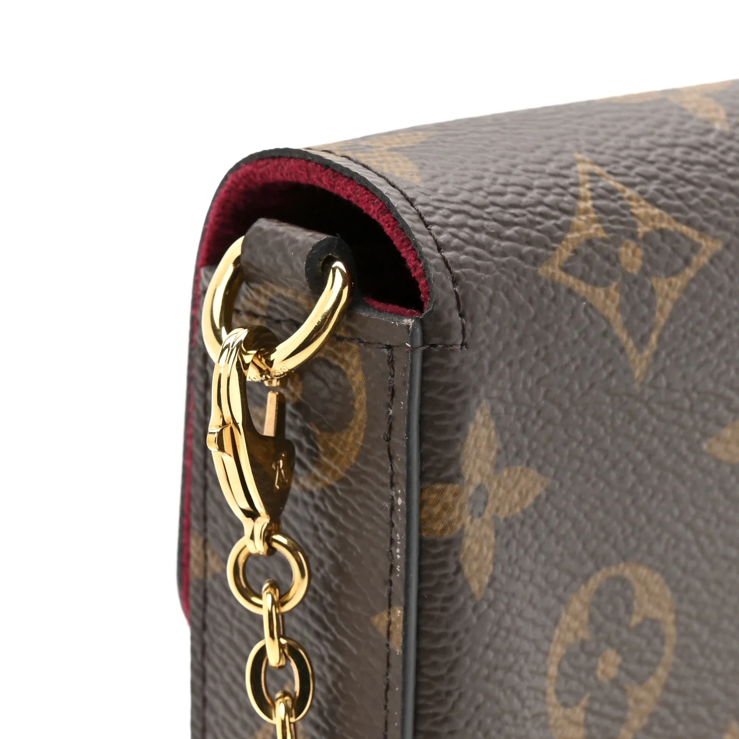 Monogram Pochette Felicie Chain Wallet Fuchsia - Image 14