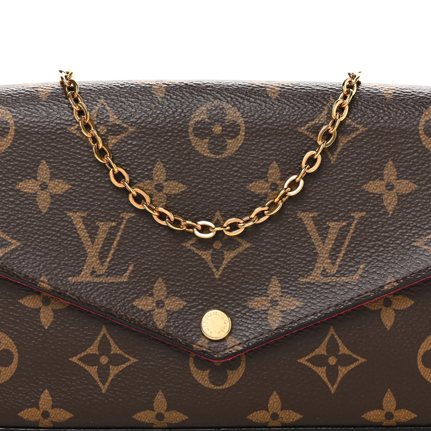 Monogram Pochette Felicie Chain Wallet Fuchsia - Image 9