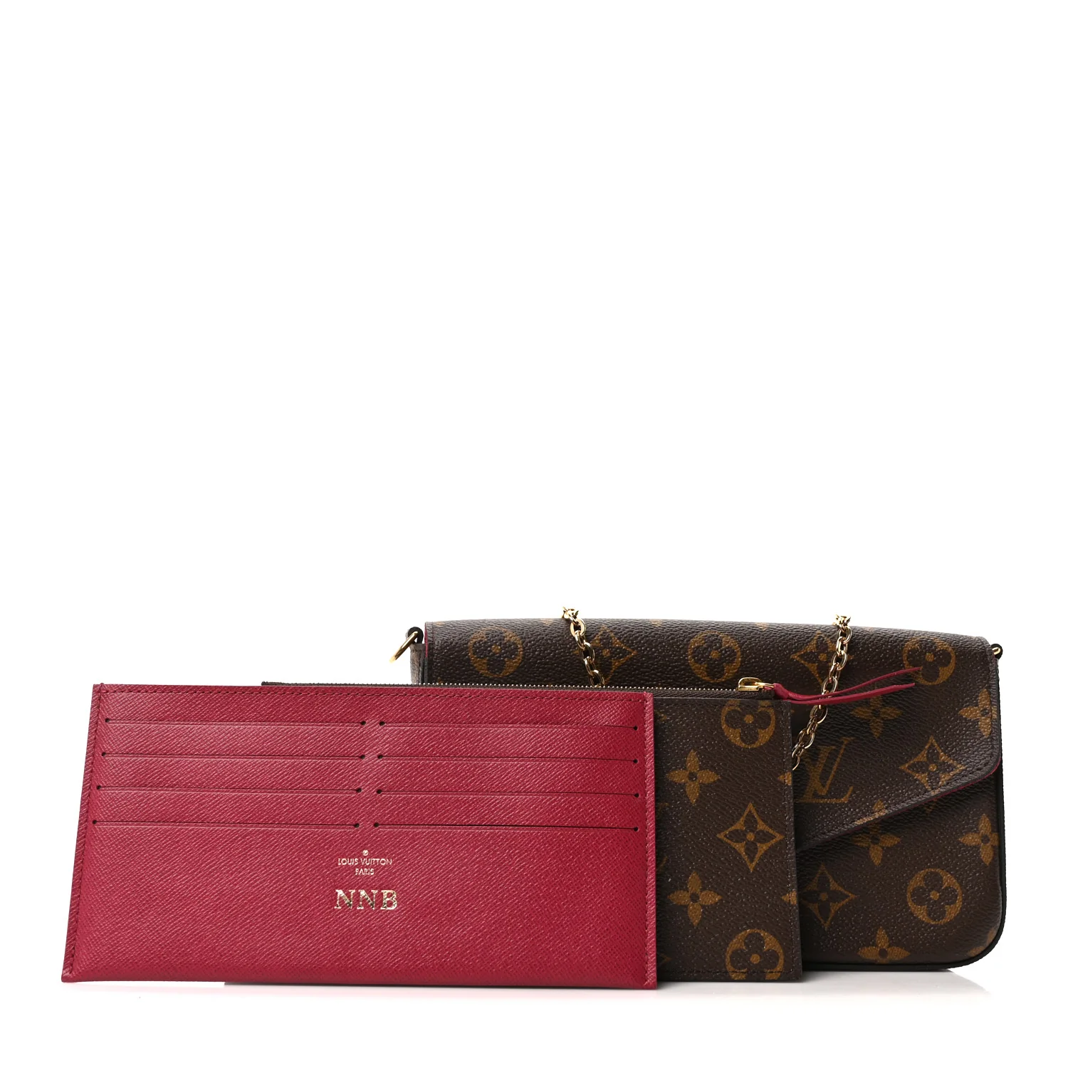 Monogram Pochette Felicie Chain Wallet Fuchsia - Image 3