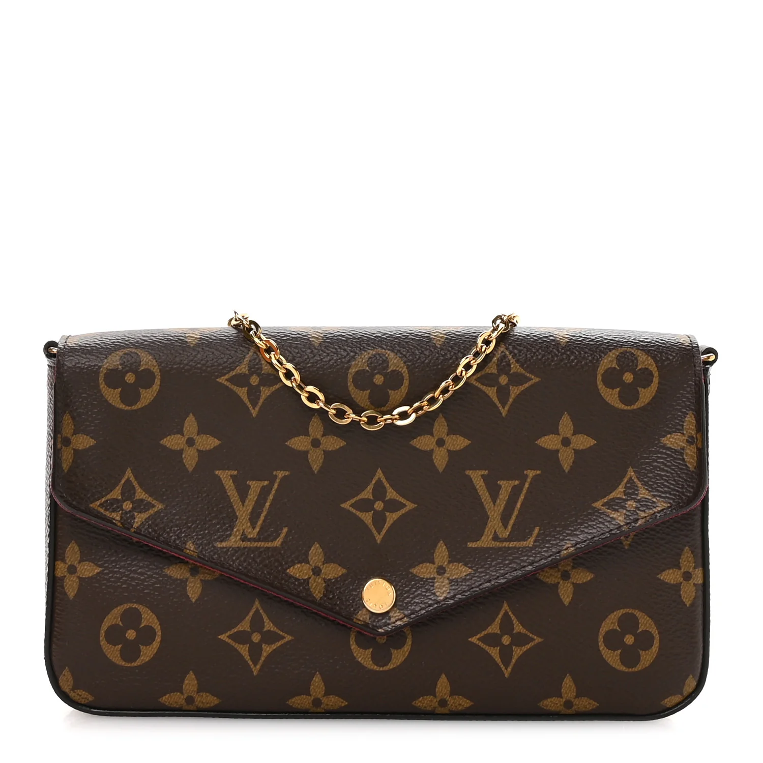 Monogram Pochette Felicie Chain Wallet Fuchsia