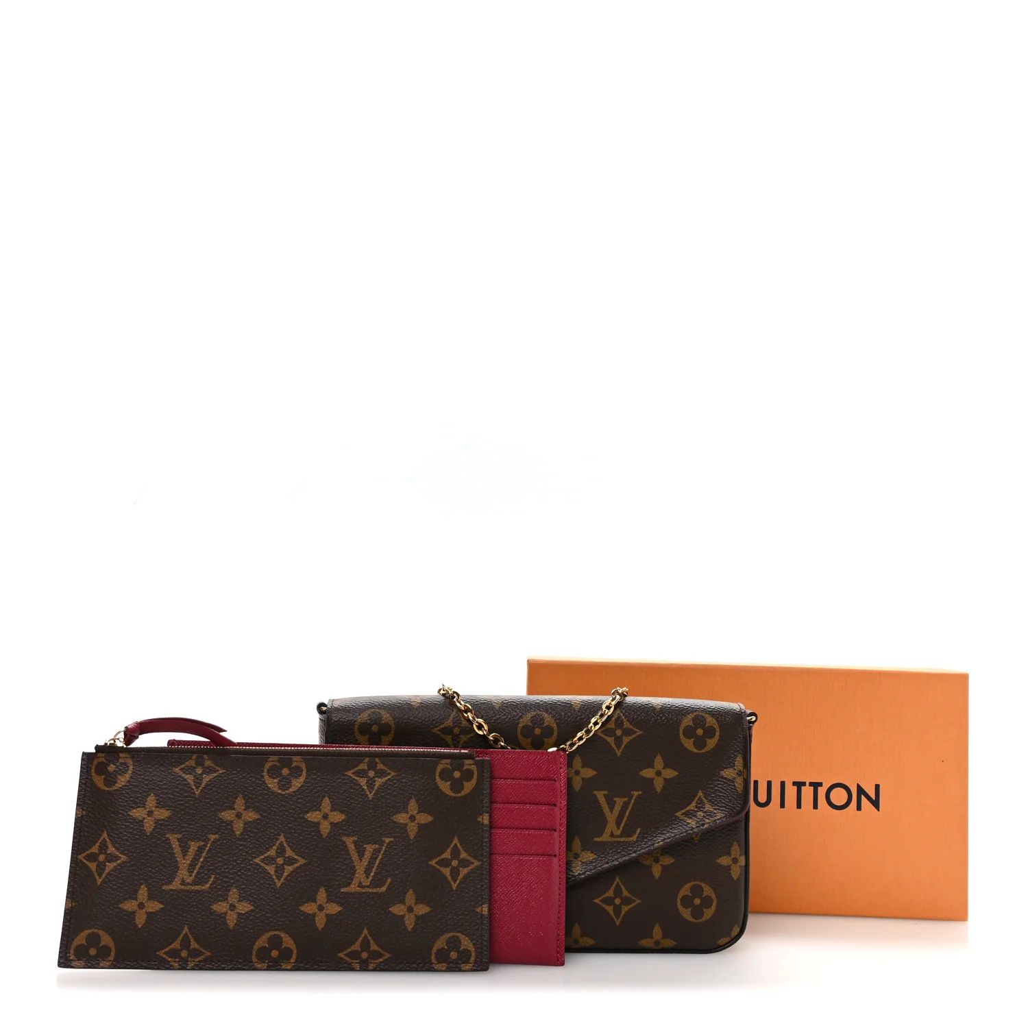 Monogram Pochette Felicie Chain Wallet Fuchsia - Image 12