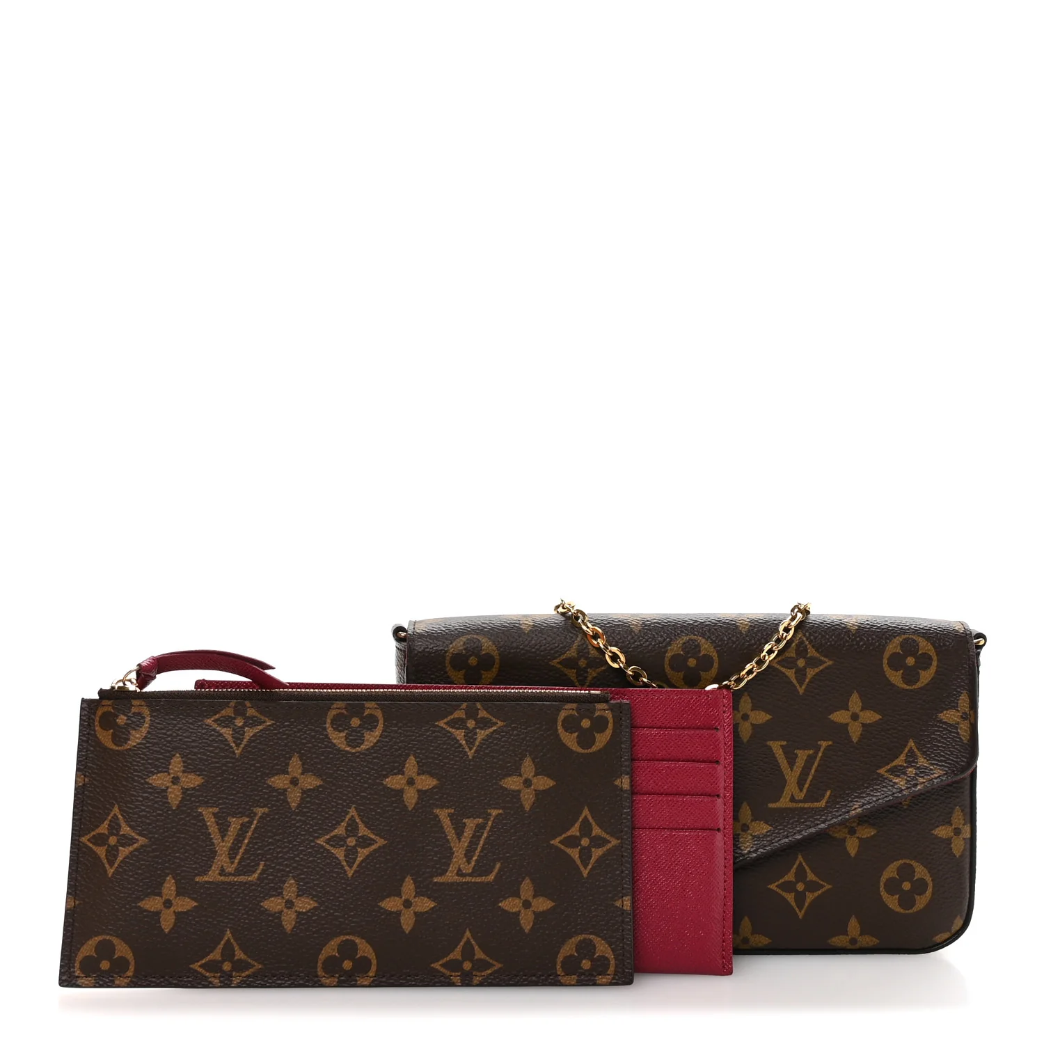Monogram Pochette Felicie Chain Wallet Fuchsia - Image 3
