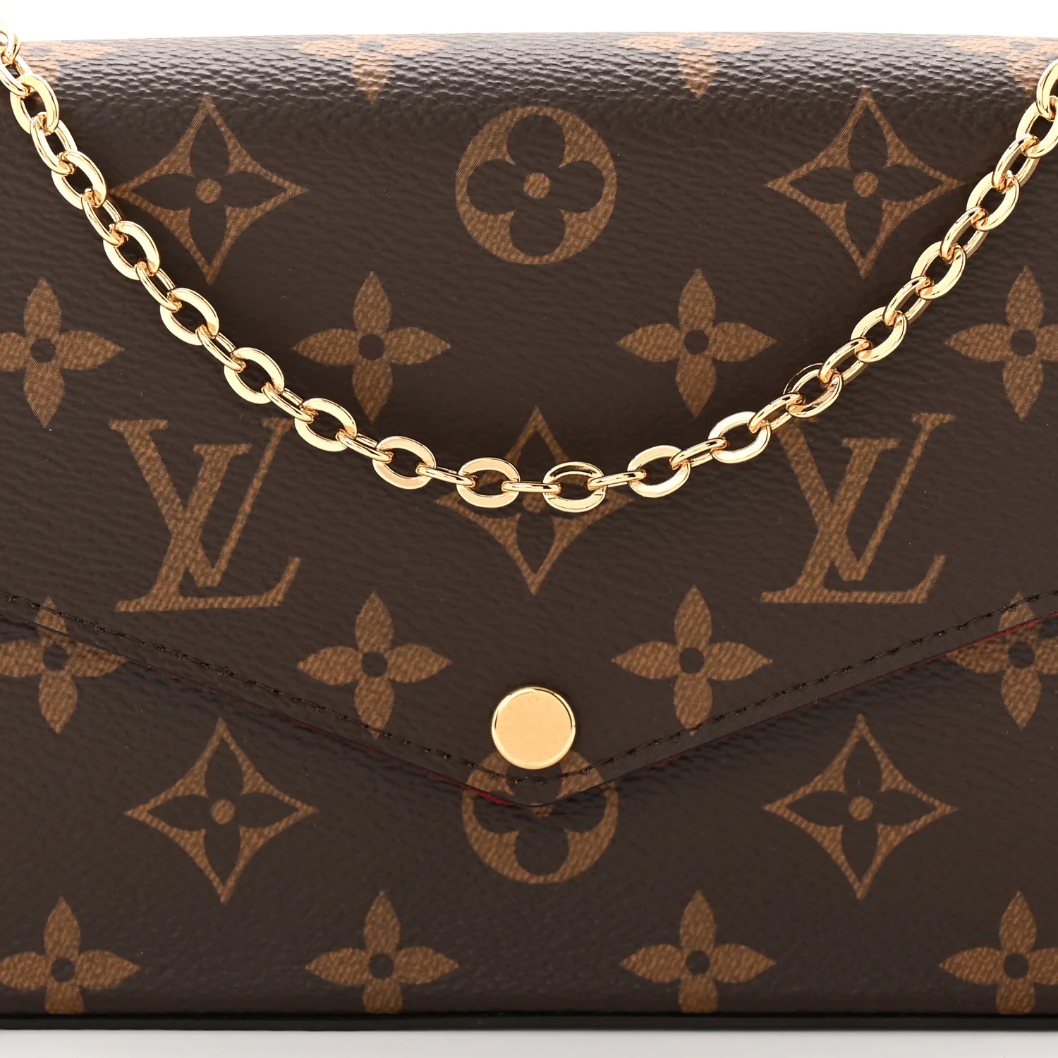 Monogram Pochette Felicie Chain Wallet Fuchsia - Image 14