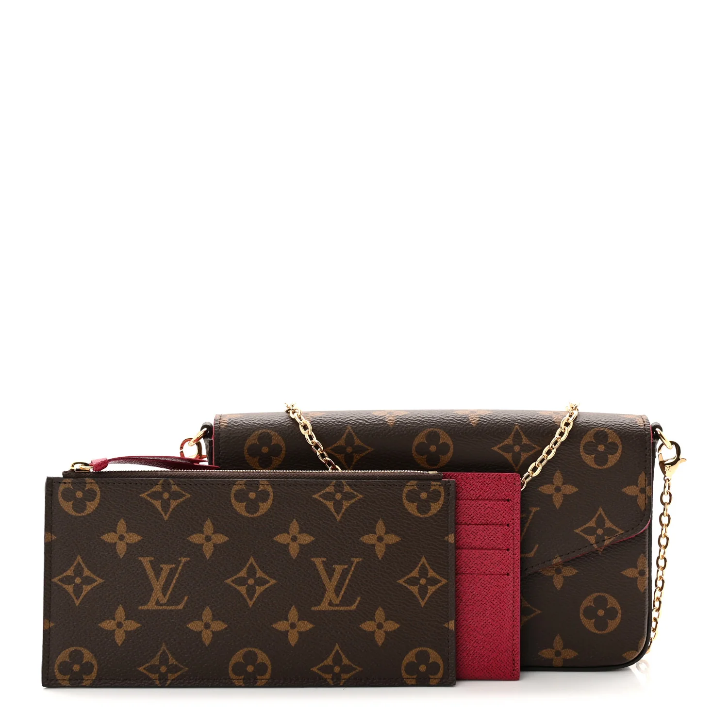 Monogram Pochette Felicie Chain Wallet Fuchsia - Image 4