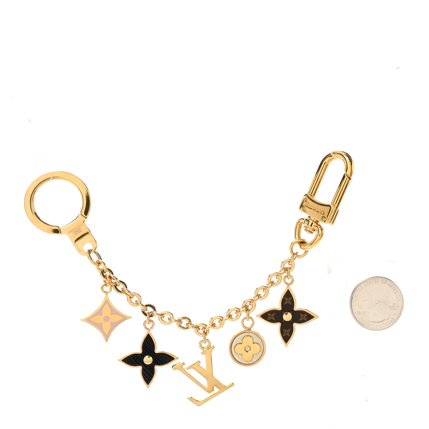 Monogram Spring Street Bag Charm Key Holder Gold - Image 2