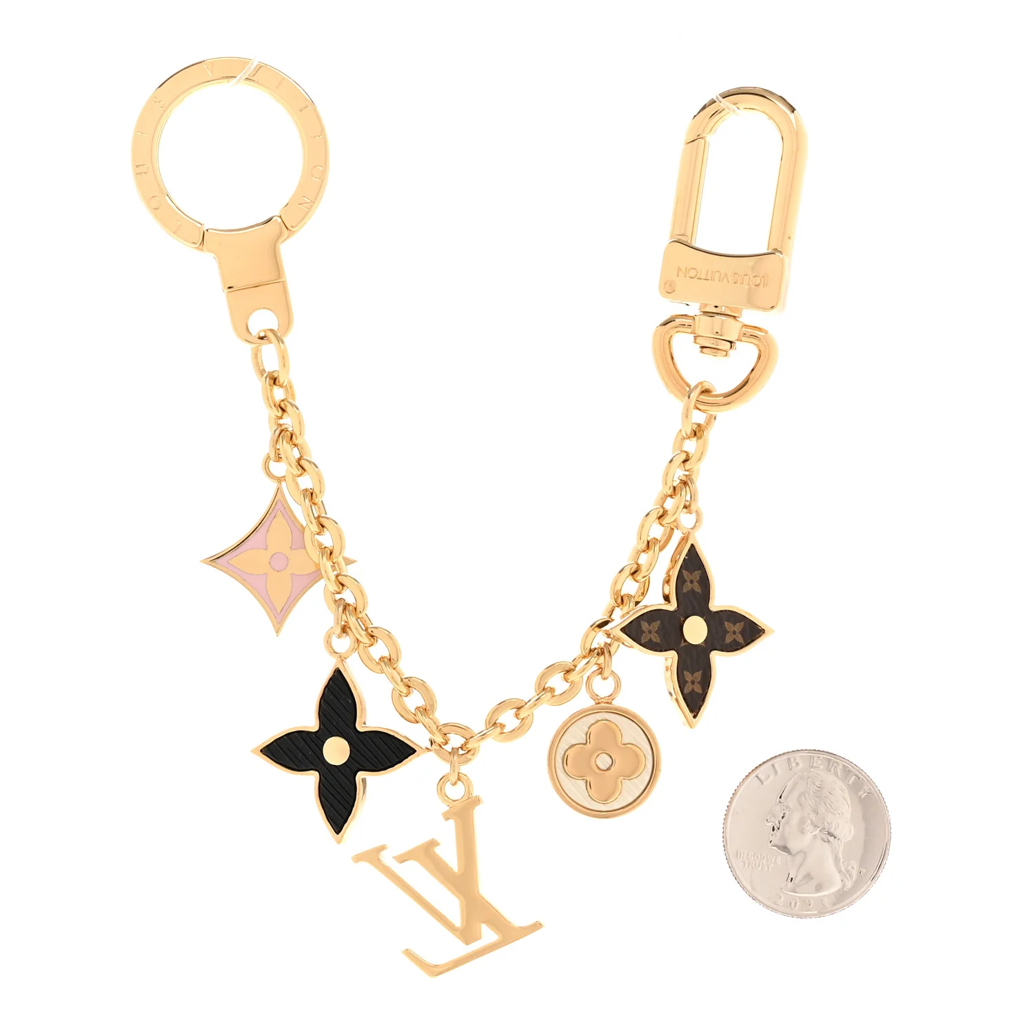 Monogram Spring Street Bag Charm Key Holder Gold - Image 2