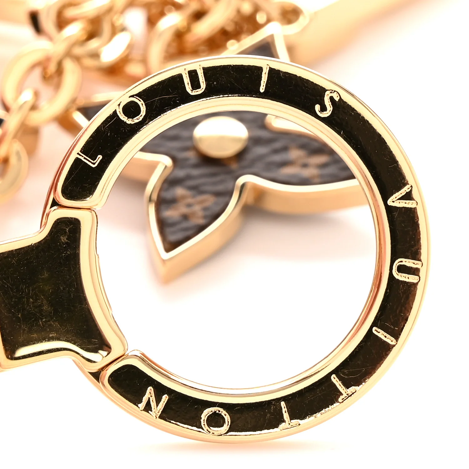 Monogram Spring Street Bag Charm Key Holder Gold - Image 3