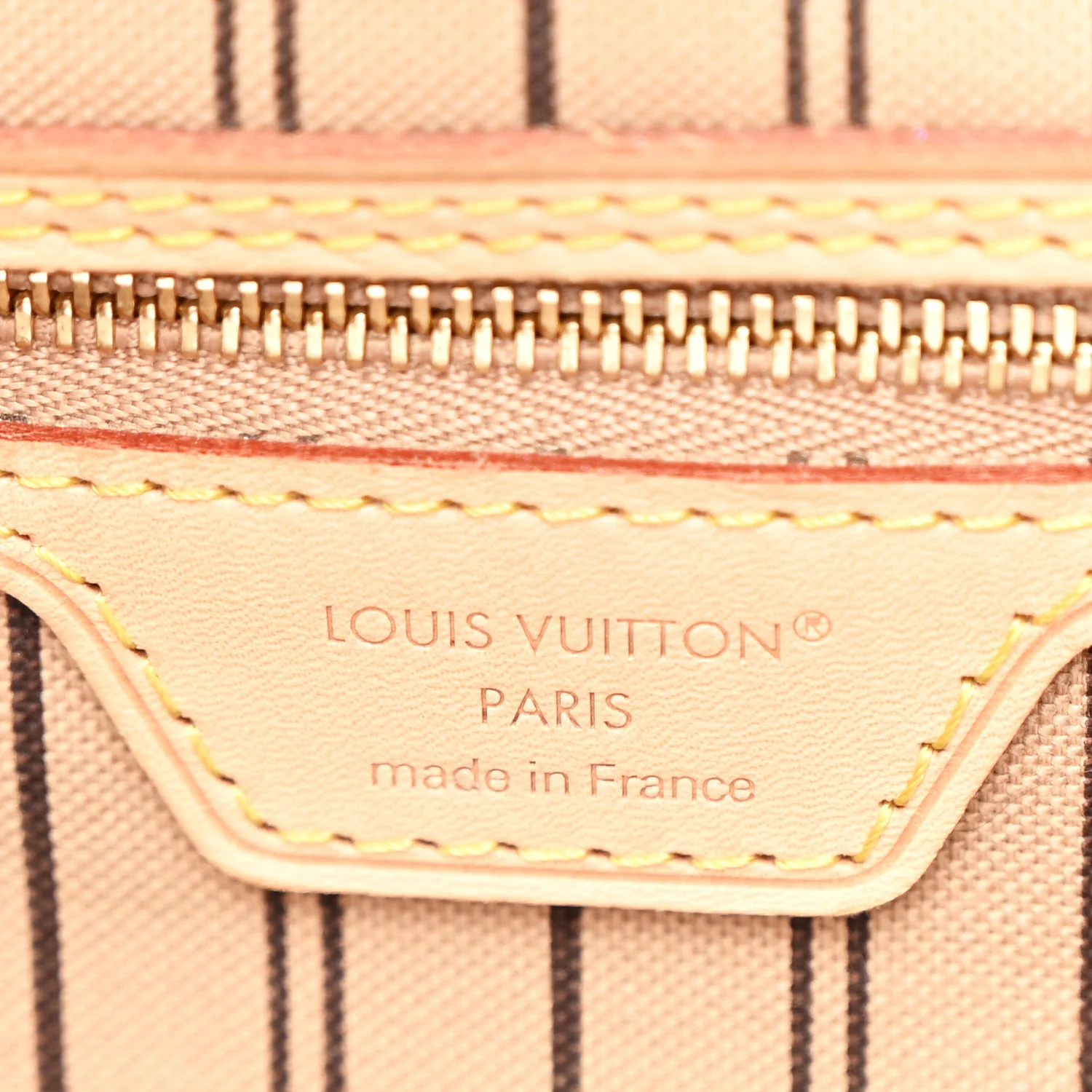 Monogram Stamped Inside Out Neverfull Bandouliere GM Beige - Image 9