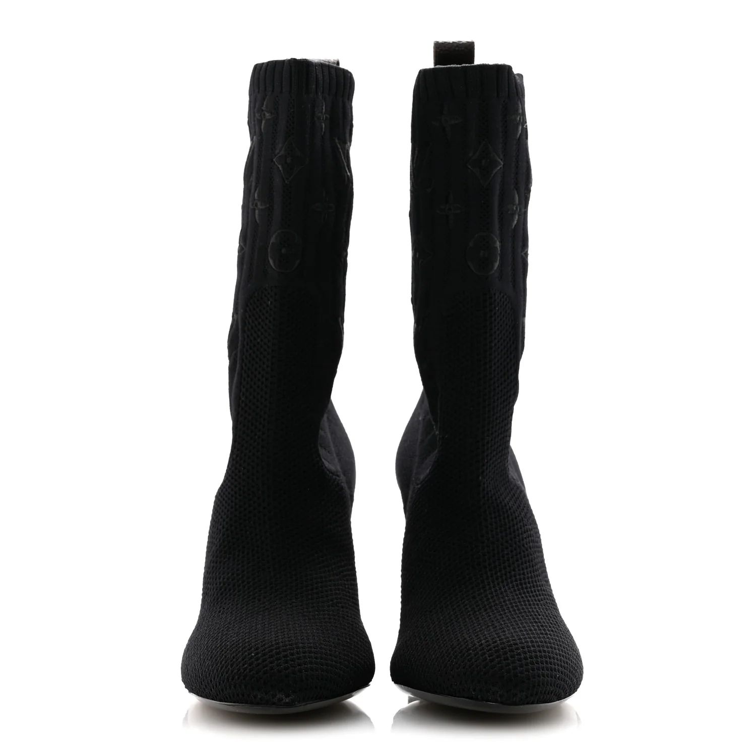 Monogram Stretch Fabric Silhouette Ankle Boots 38 Black - Image 3