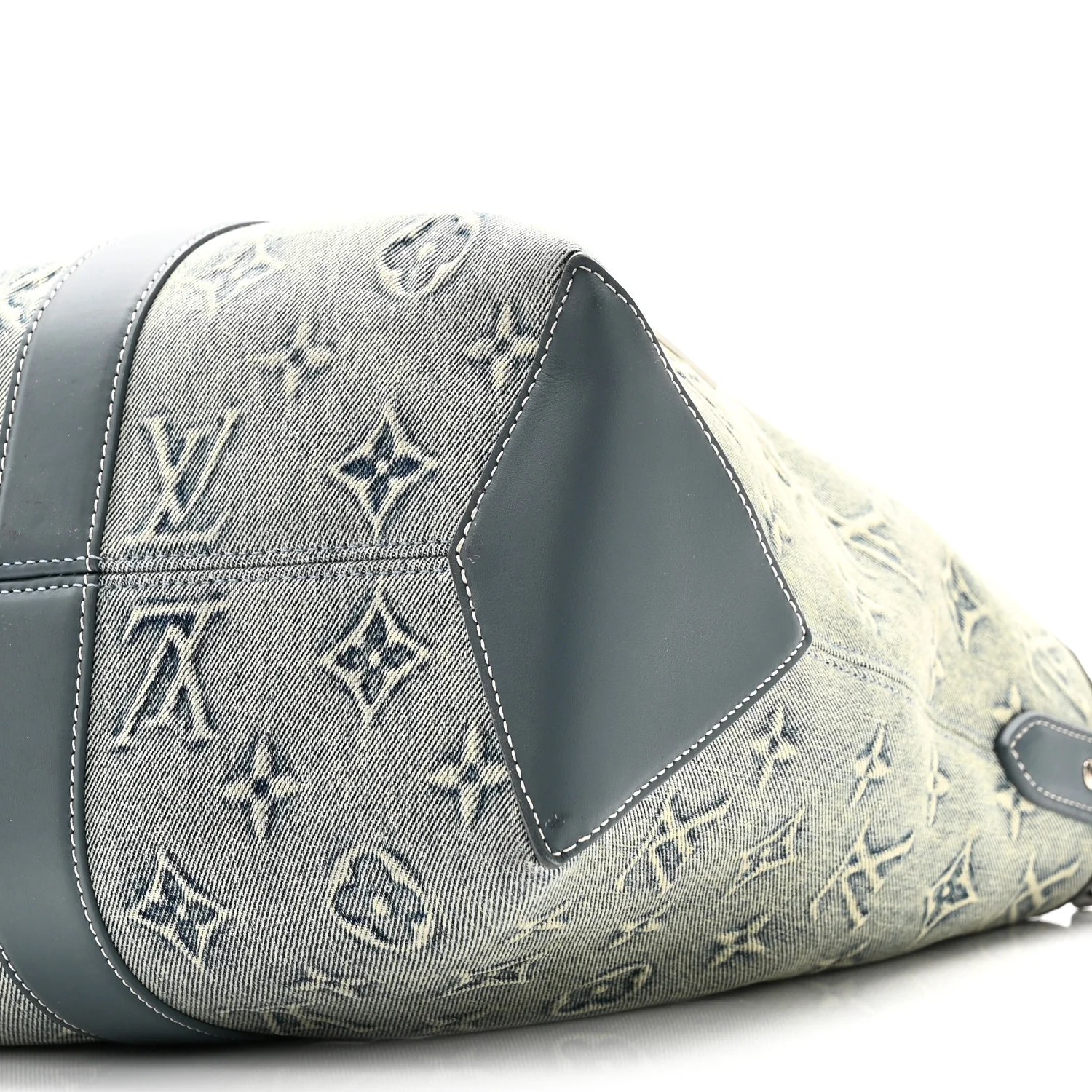 Monogram Washed Denim Weekend Tote NM Blue - Image 9