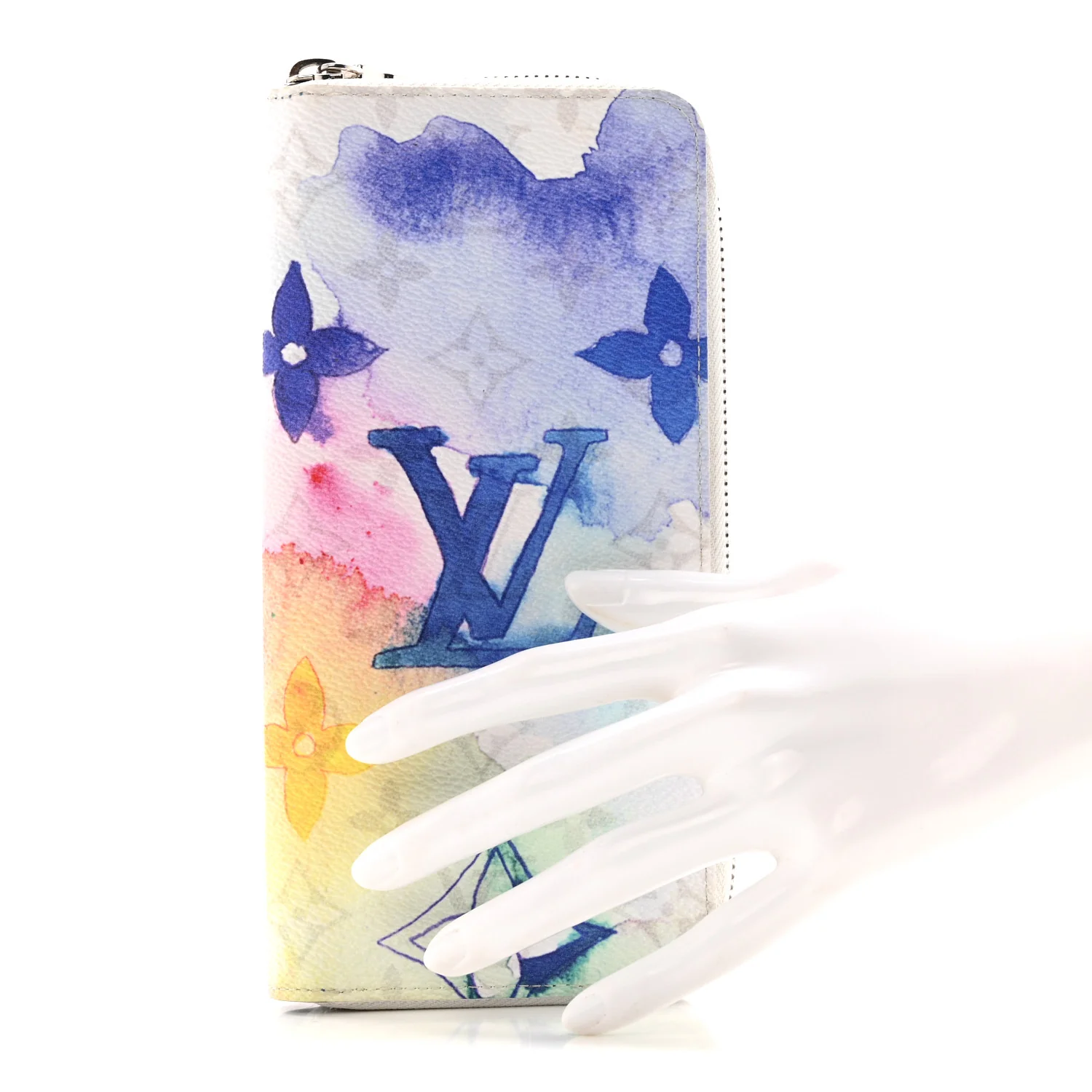 Monogram Watercolor Vertical Zippy Wallet - Image 2