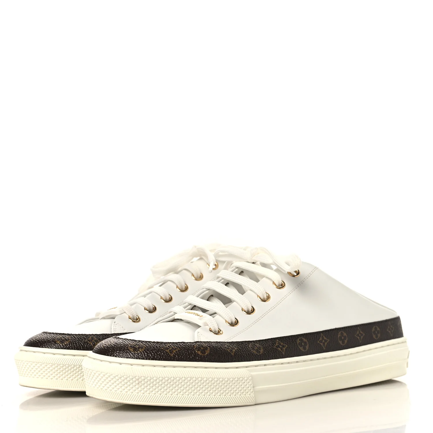 Monogram Womens Stellar Open Back Sneakers 39 White - Image 4