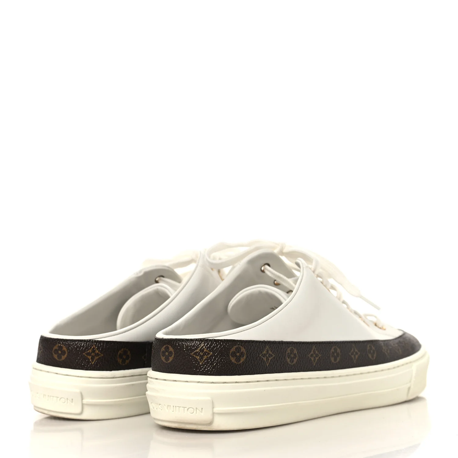 Monogram Womens Stellar Open Back Sneakers 39 White - Image 5