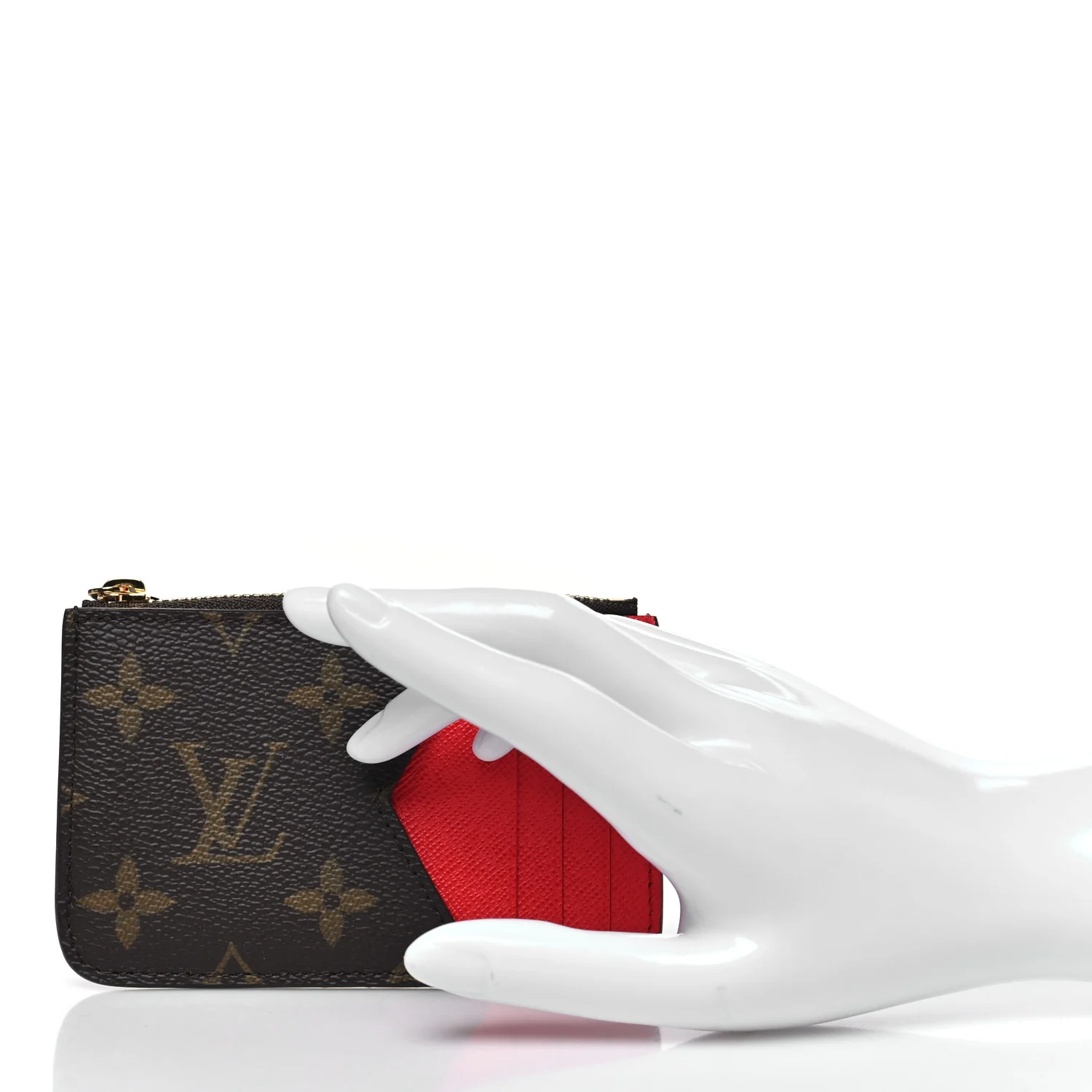 Monogram Zipped Romy Card Holder Red - Image 2