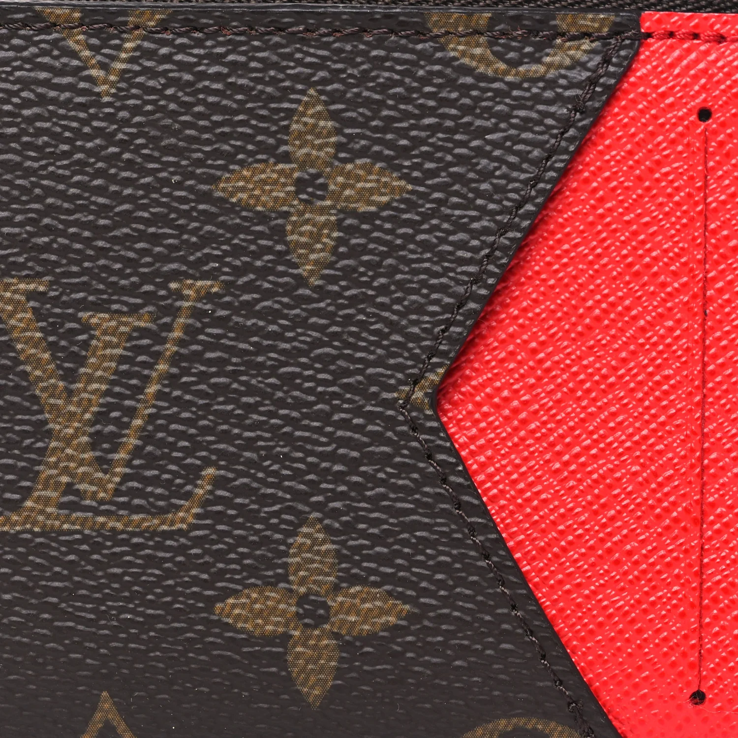 Monogram Zipped Romy Card Holder Red - Image 7