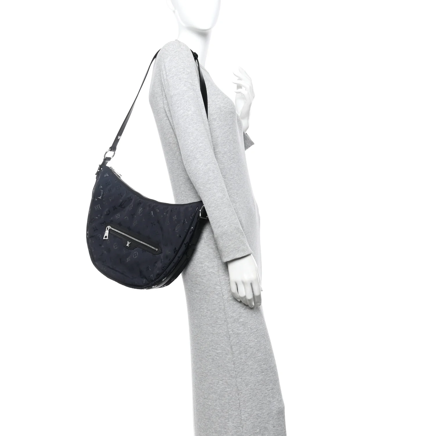 Nylon Monogram Loop Pocket Hobo Polar Night - Image 2