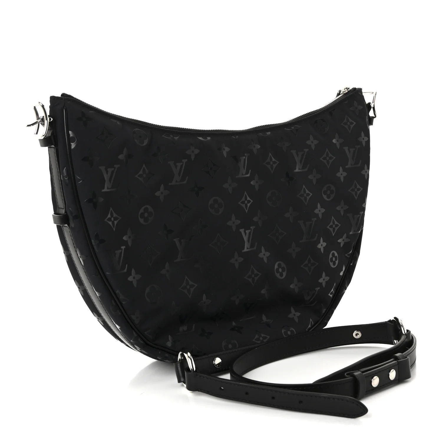 Nylon Monogram Loop Pocket Hobo Polar Night - Image 3