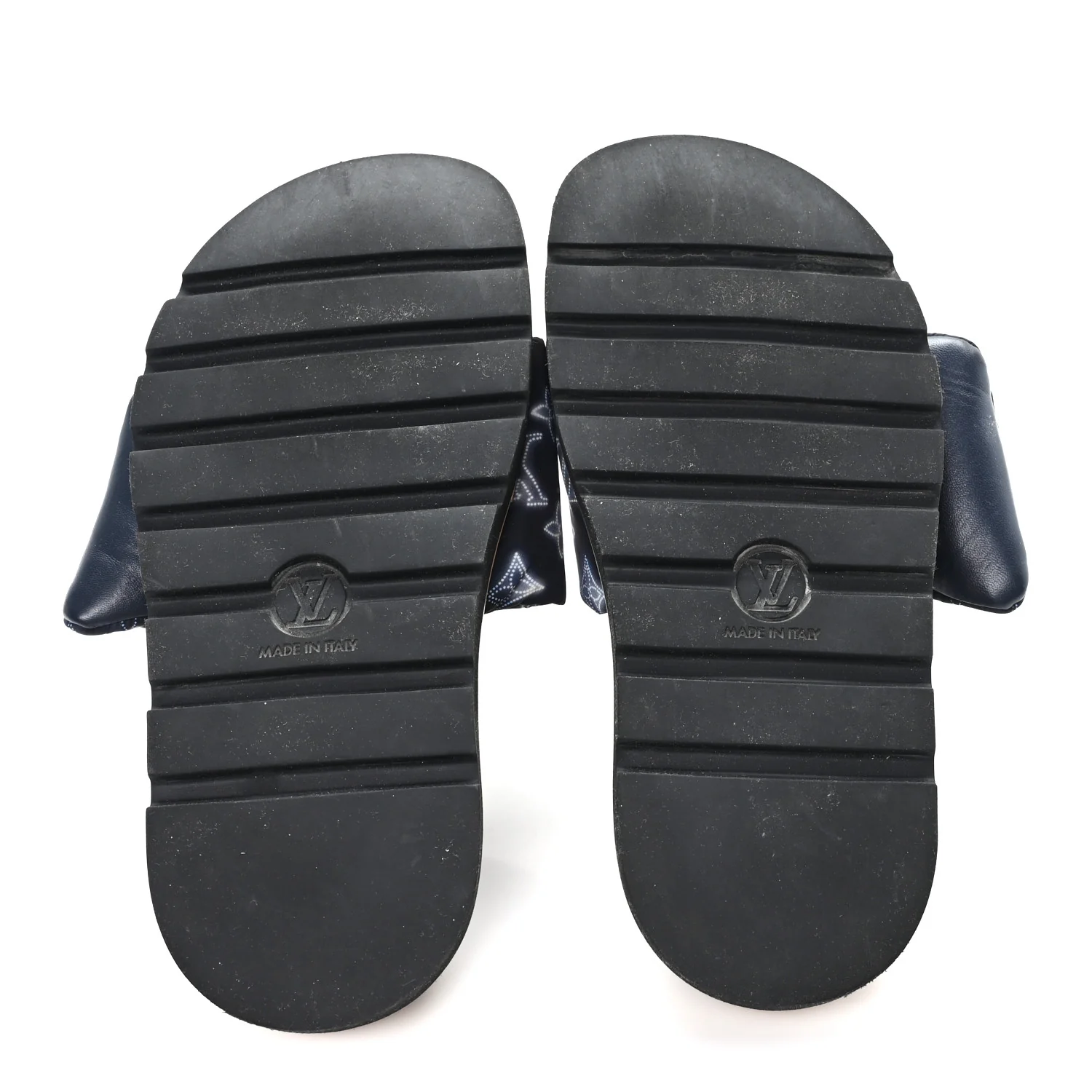 Nylon Monogram Womens Pool Pillow Comfort Mules 39 Navy Blue - Image 6
