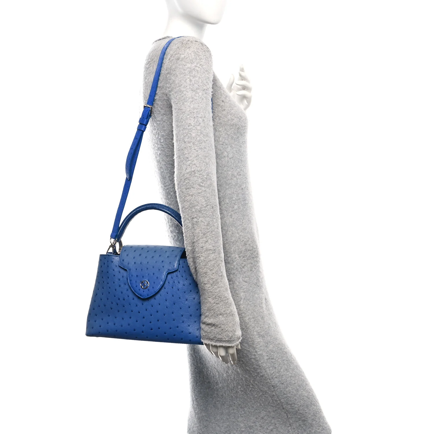 Ostrich Capucines MM Saphir - Image 2