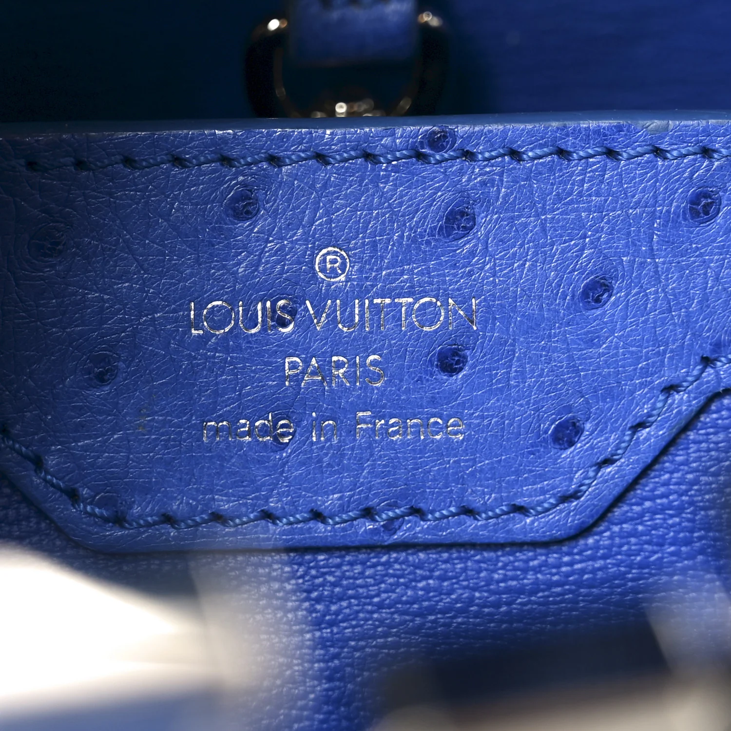 Ostrich Capucines MM Saphir - Image 6