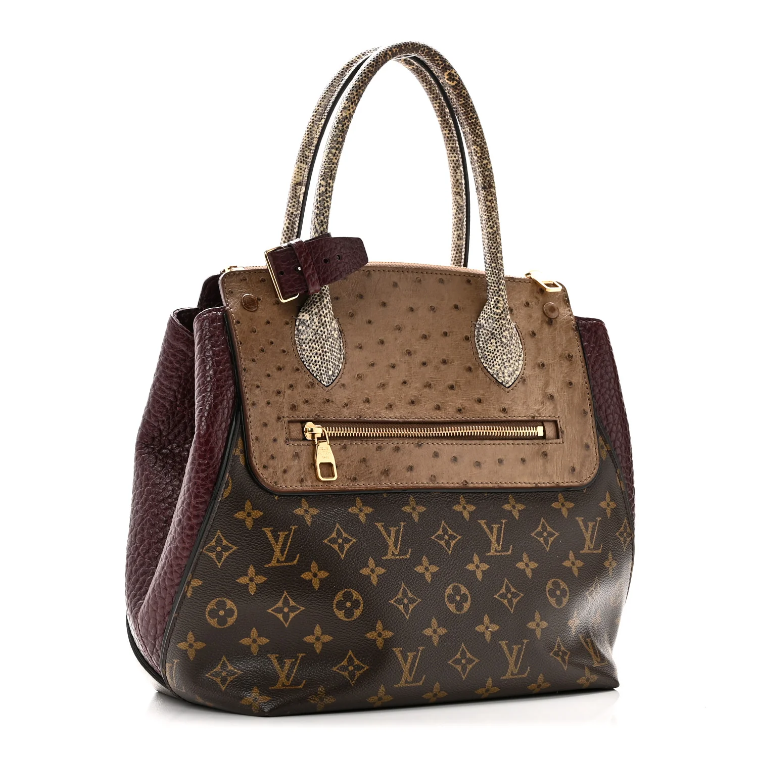 Ostrich Lizard Majestueux Tote MM Bordeaux - Image 3