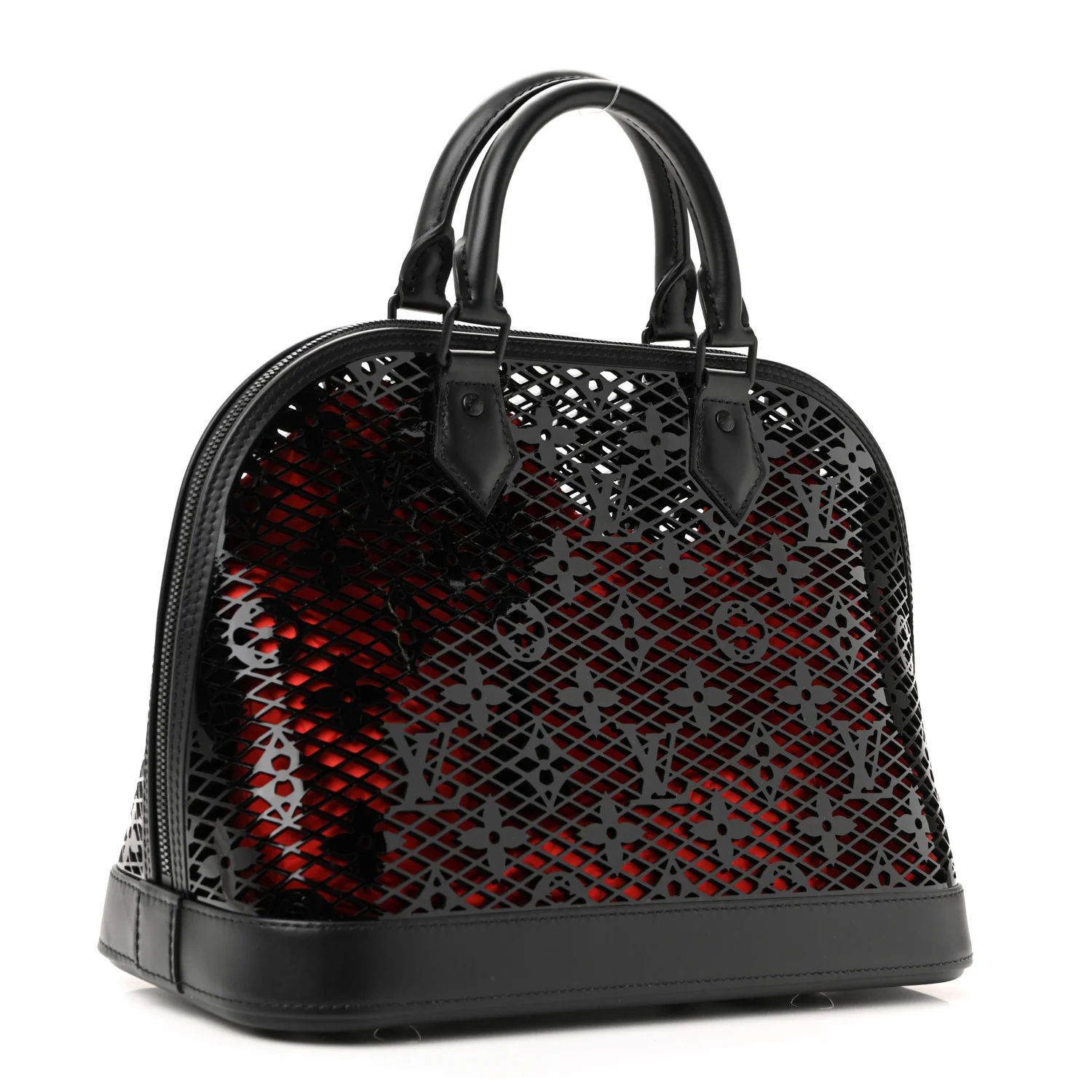 Patent Calfskin Laced Monogram Alma PM Black - Image 7