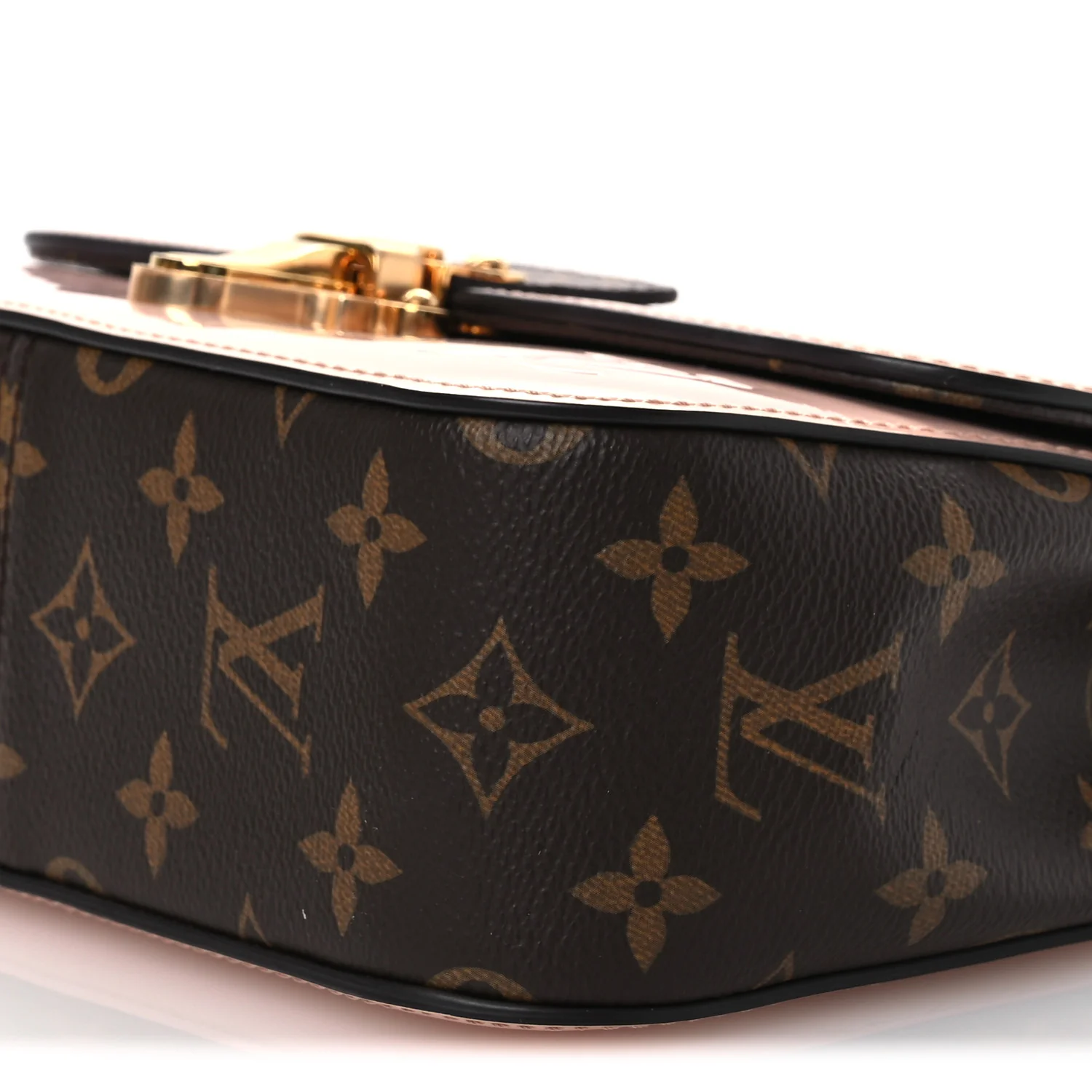 Patent Calfskin Monogram Cherrywood BB Rose Ballerine - Image 10