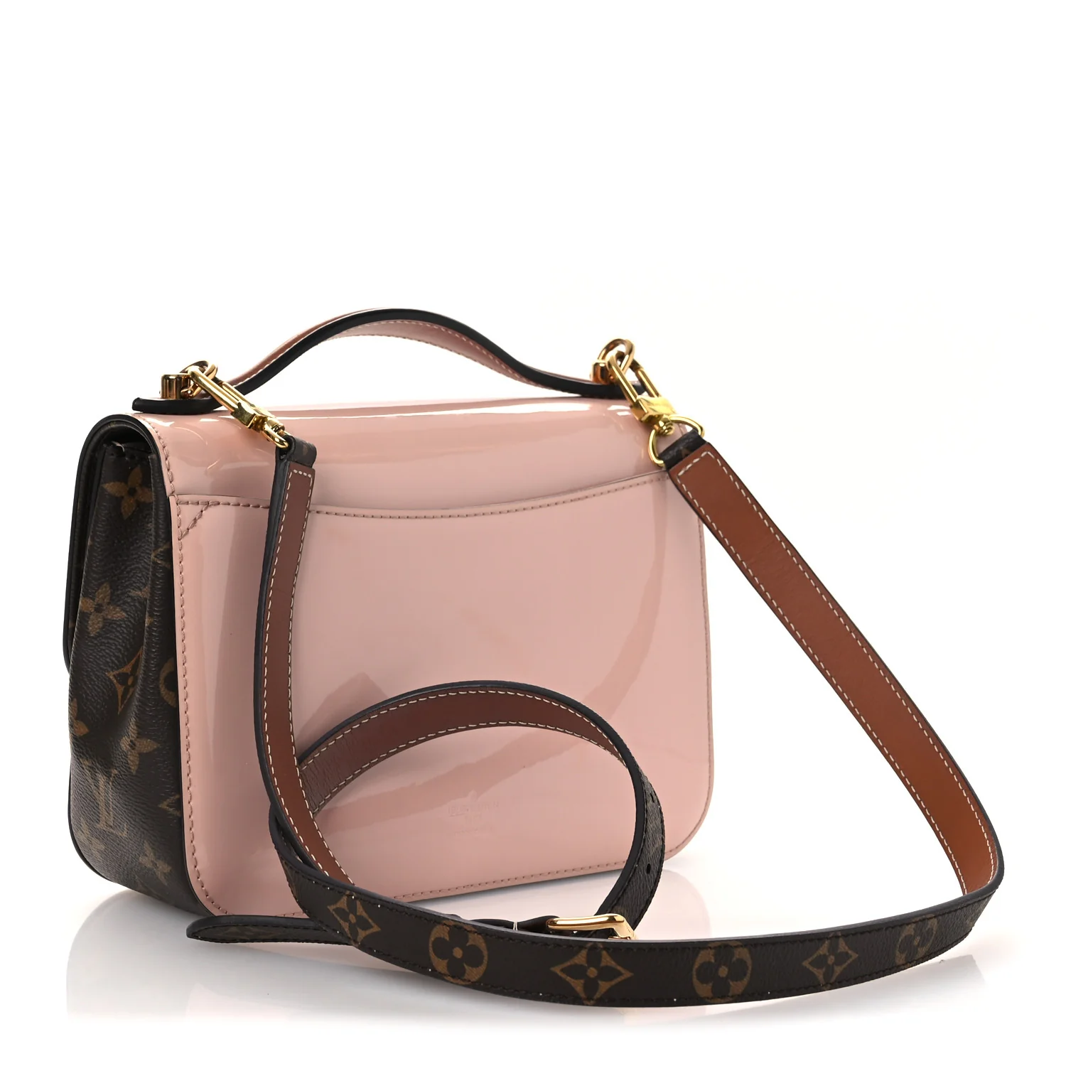 Patent Calfskin Monogram Cherrywood BB Rose Ballerine - Image 3