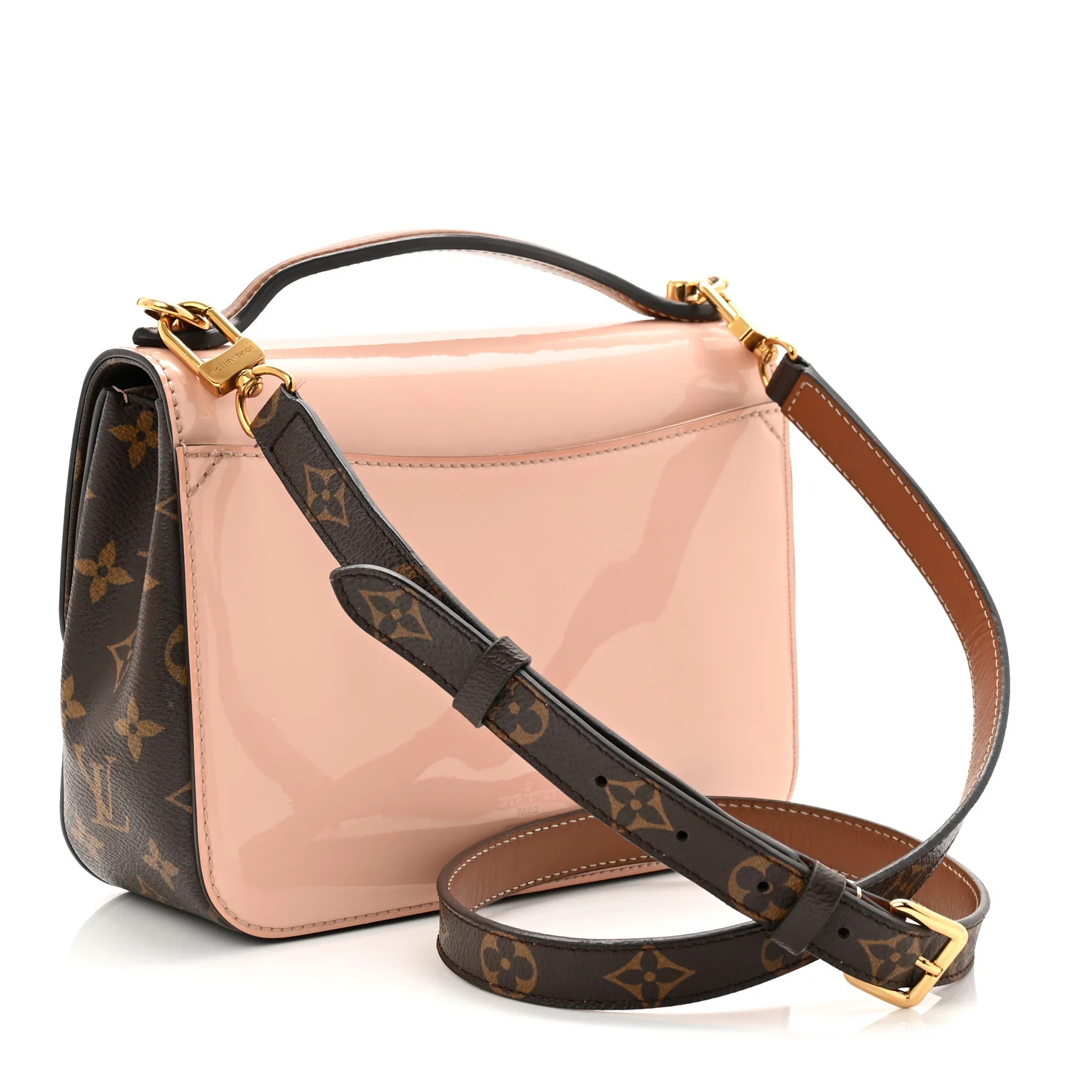 Patent Calfskin Monogram Cherrywood BB Rose Ballerine - Image 3