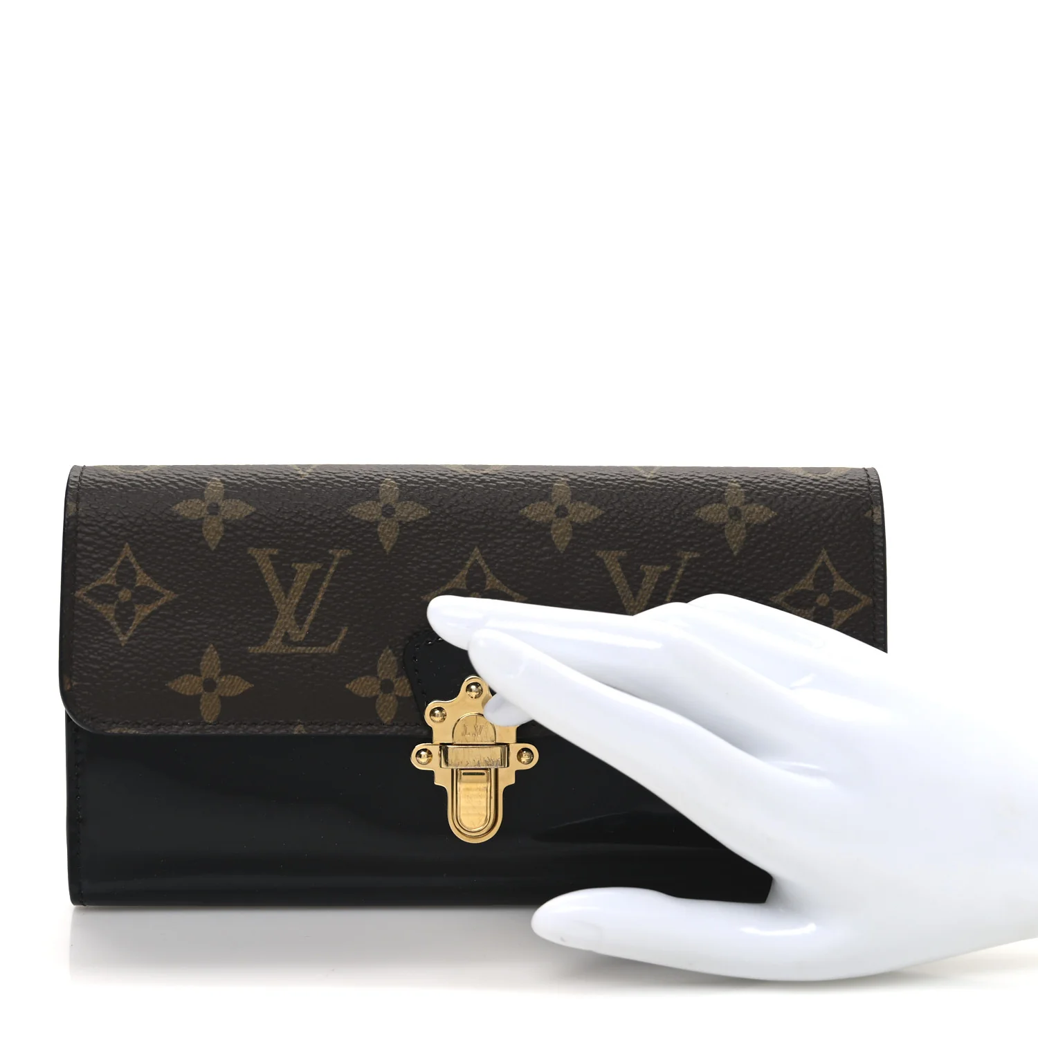 Patent Calfskin Monogram Cherrywood Wallet Black - Image 2
