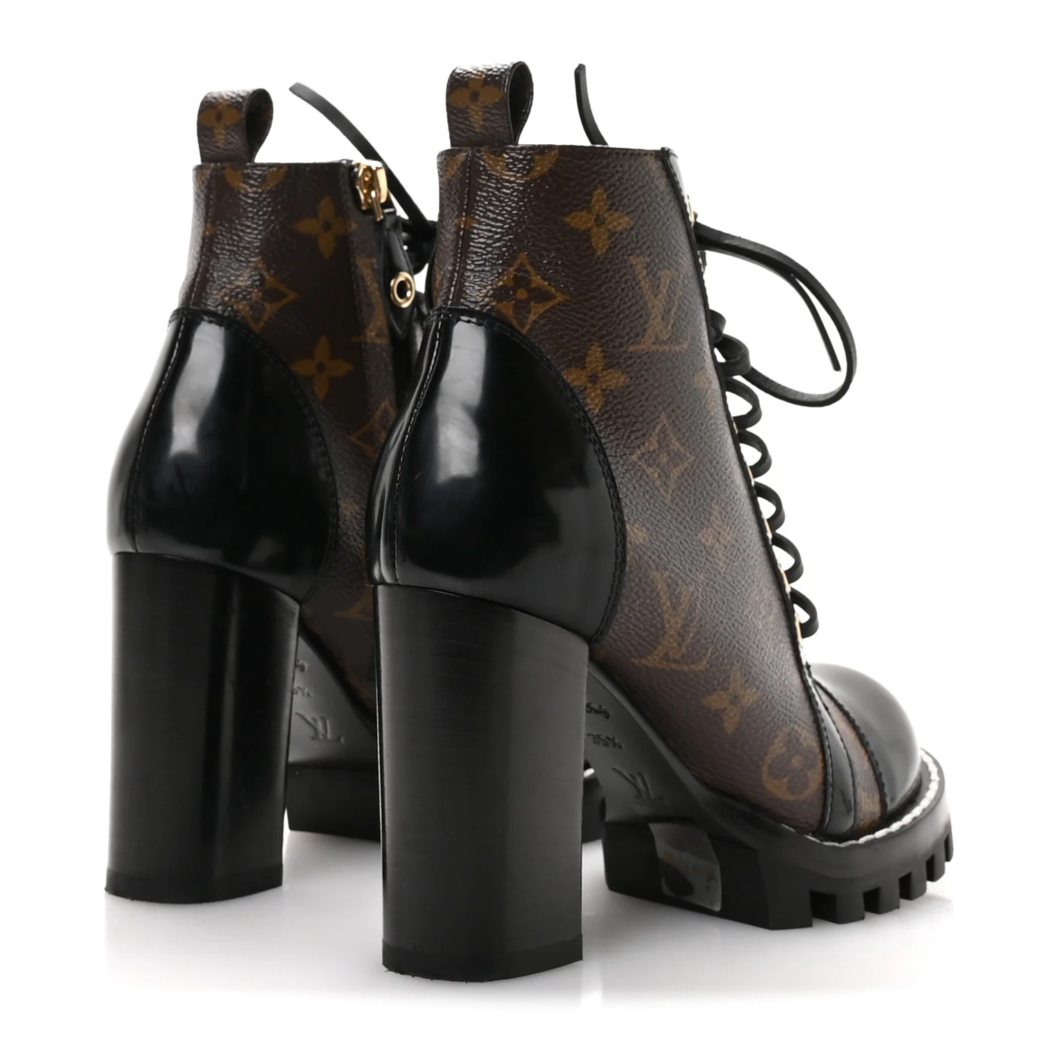 Patent Calfskin Monogram Star Trail Ankle Boots 35.5 Black - Image 5