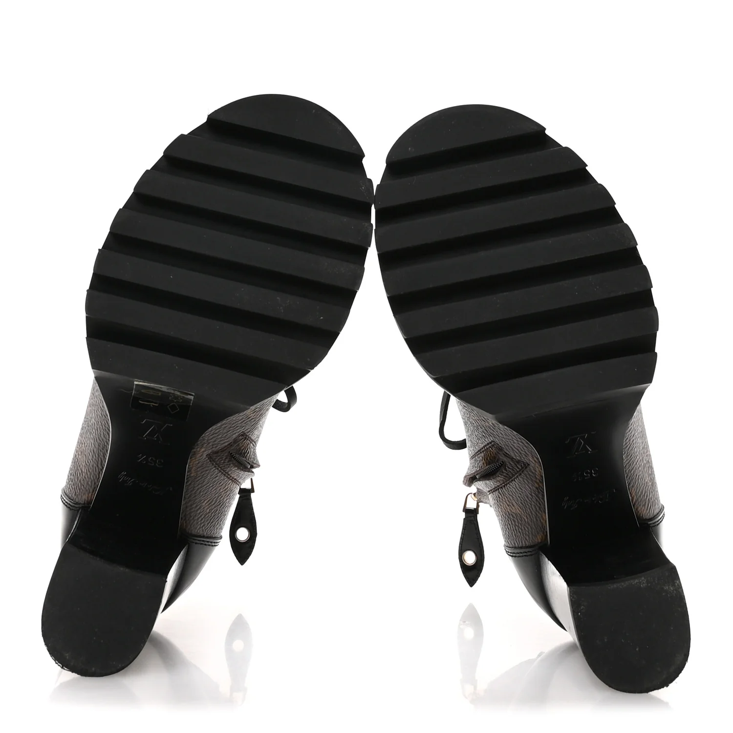 Patent Calfskin Monogram Star Trail Ankle Boots 35.5 Black - Image 6