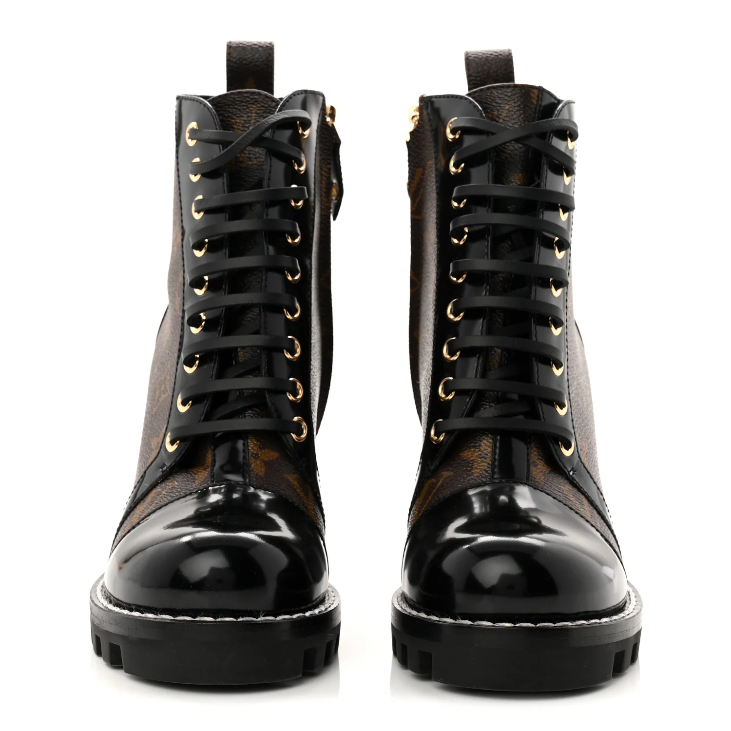 Patent Calfskin Monogram Star Trail Ankle Boots 37 Black - Image 3