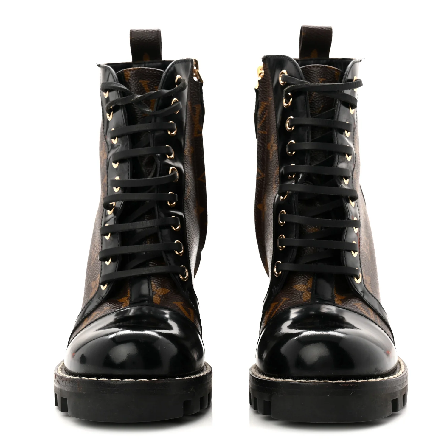 Patent Calfskin Monogram Star Trail Ankle Boots 37.5 Black - Image 3