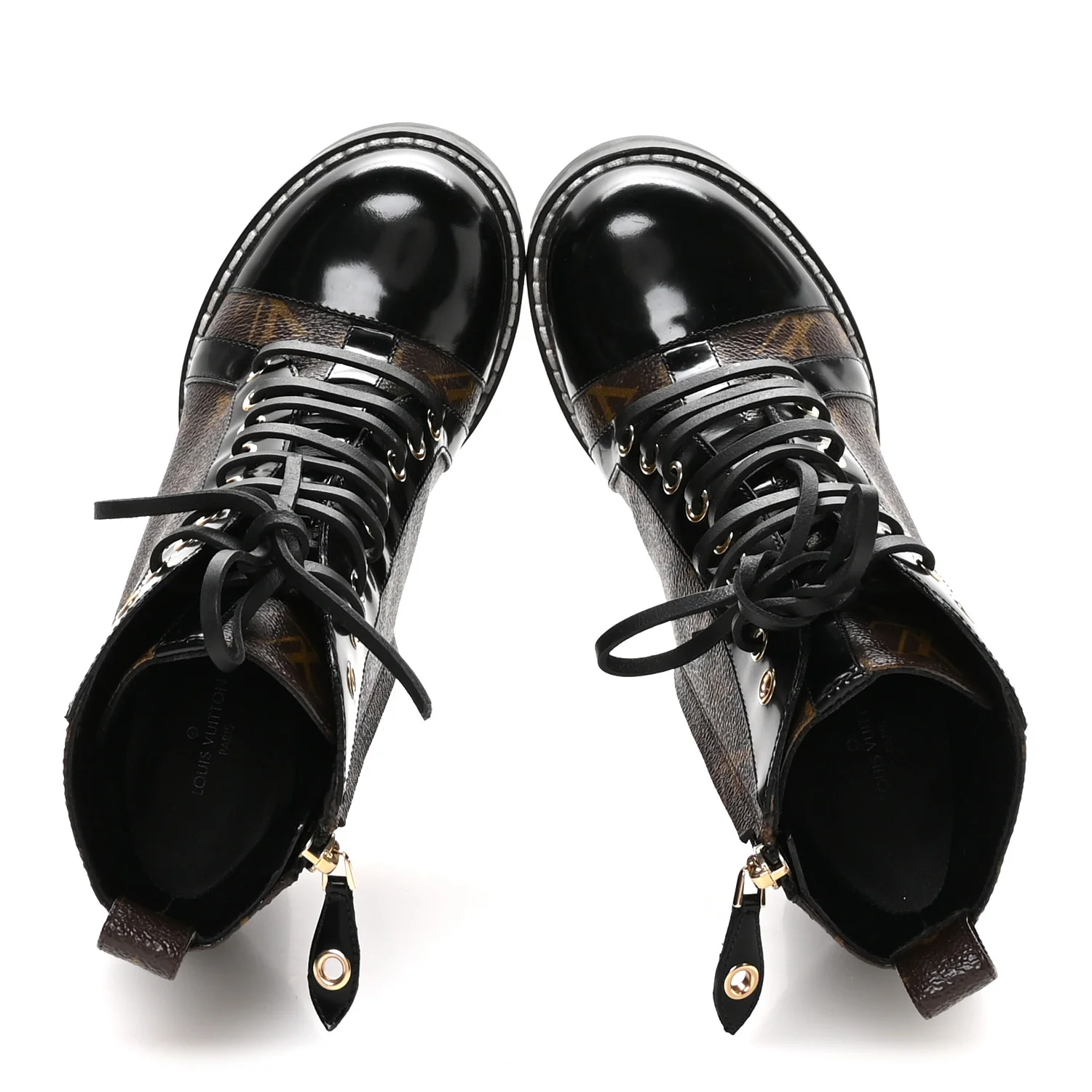 Patent Calfskin Monogram Star Trail Ankle Boots 37.5 Black - Image 2