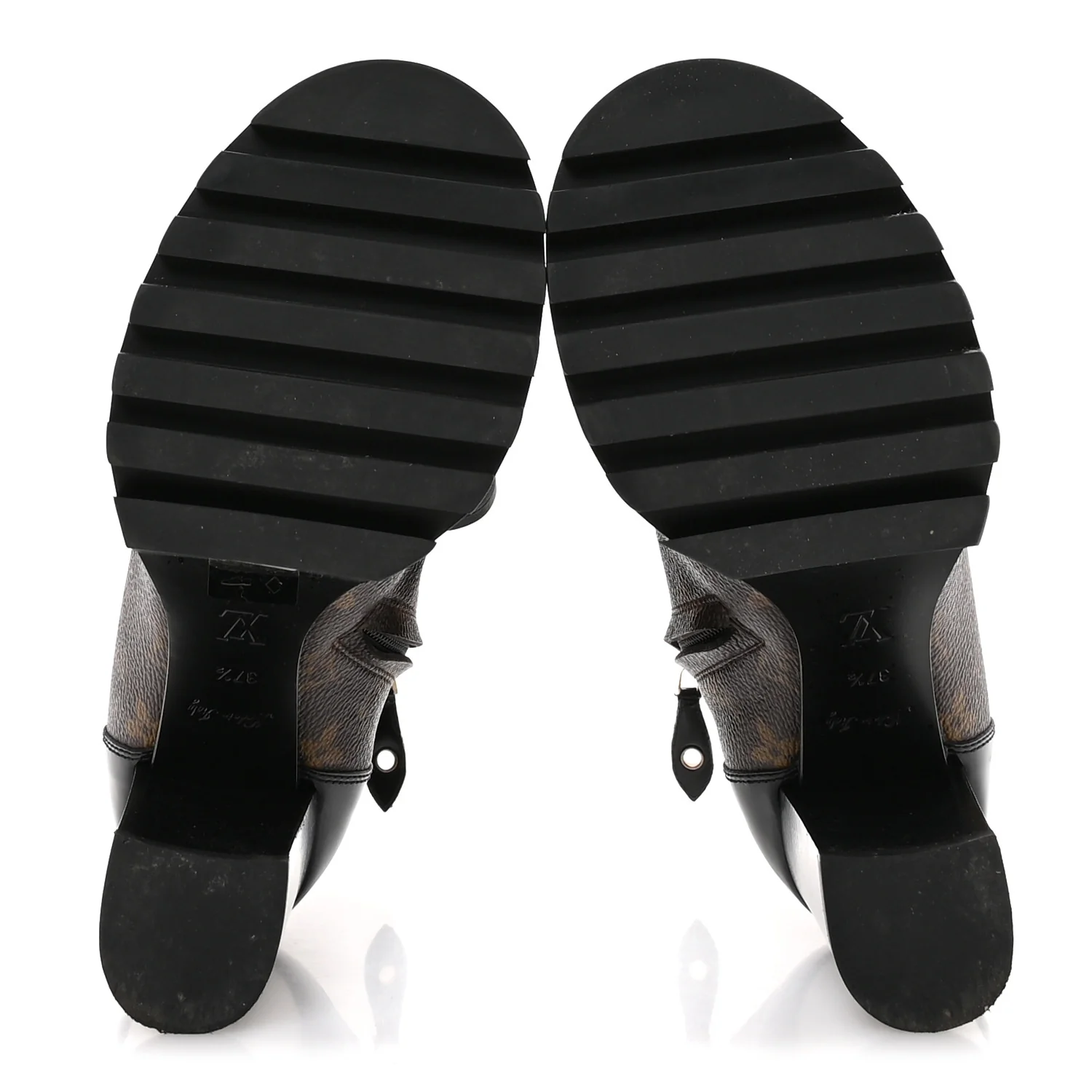 Patent Calfskin Monogram Star Trail Ankle Boots 37.5 Black - Image 6