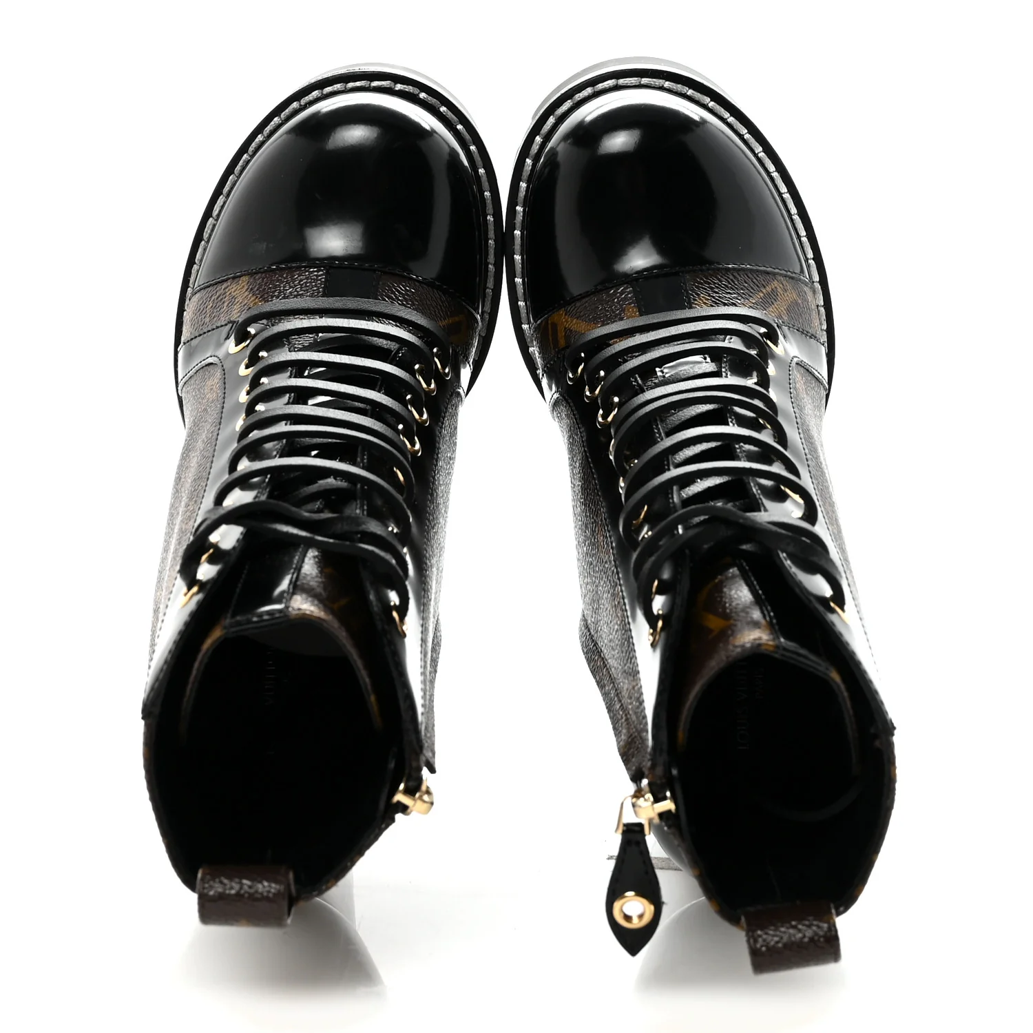Patent Calfskin Monogram Star Trail Ankle Boots 38 Black - Image 2