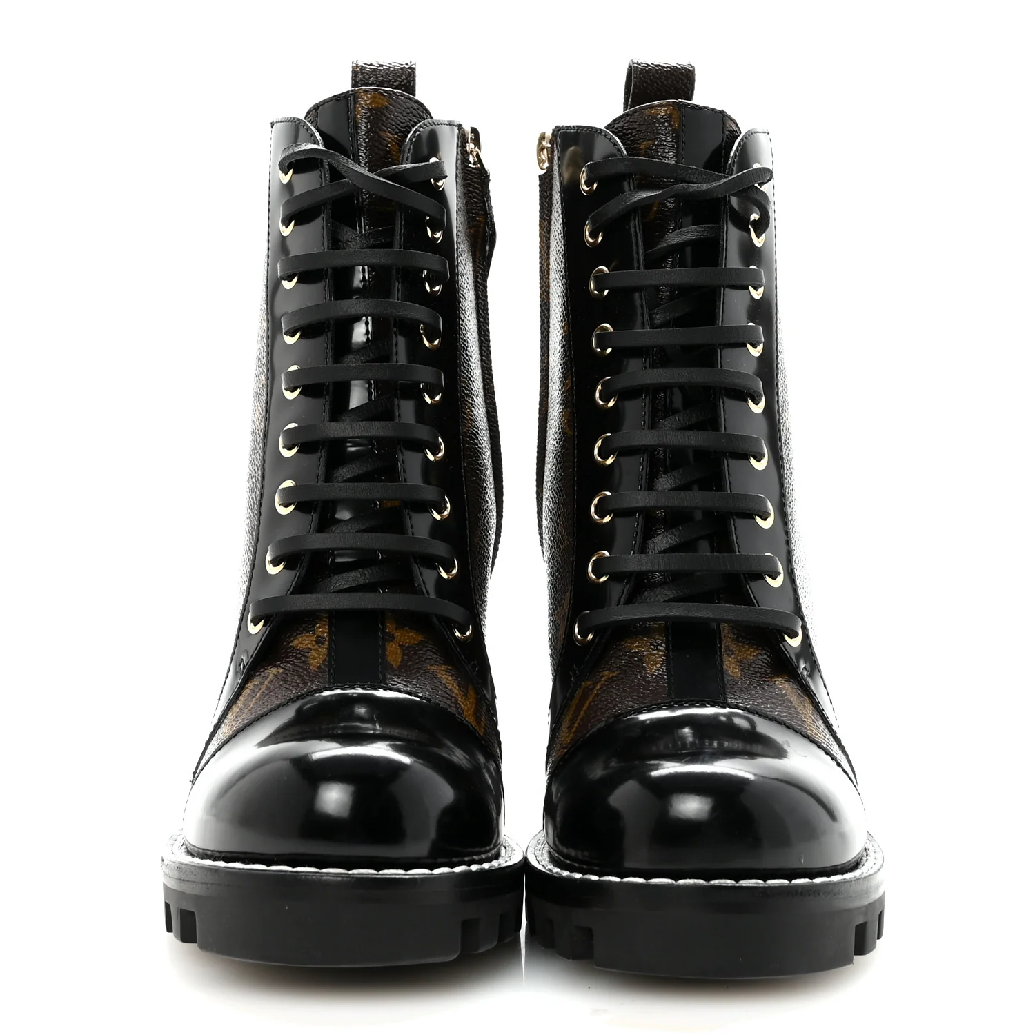 Patent Calfskin Monogram Star Trail Ankle Boots 38 Black - Image 3