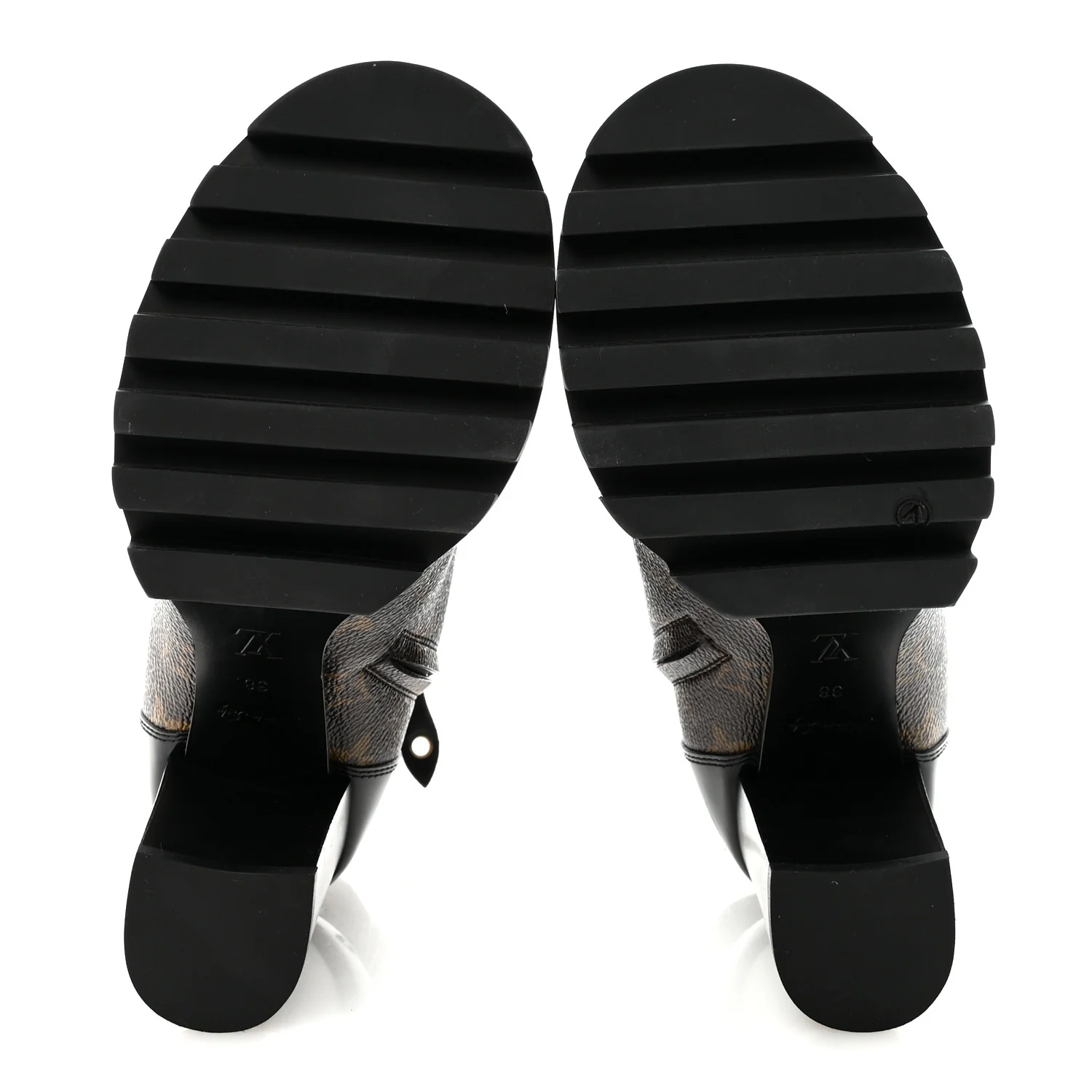 Patent Calfskin Monogram Star Trail Ankle Boots 38 Black - Image 6