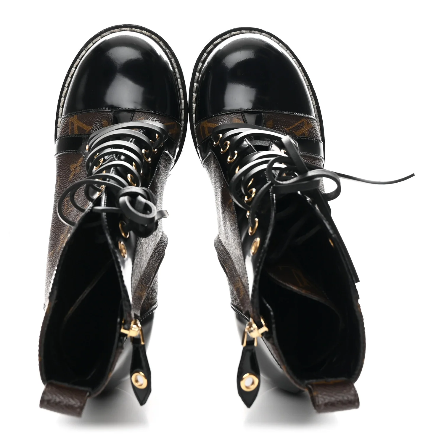 Patent Calfskin Monogram Star Trail Ankle Boots 39 Black - Image 2