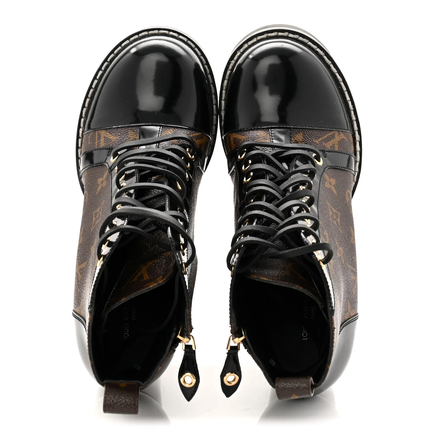 Patent Calfskin Monogram Star Trail Ankle Boots 40 Black - Image 2
