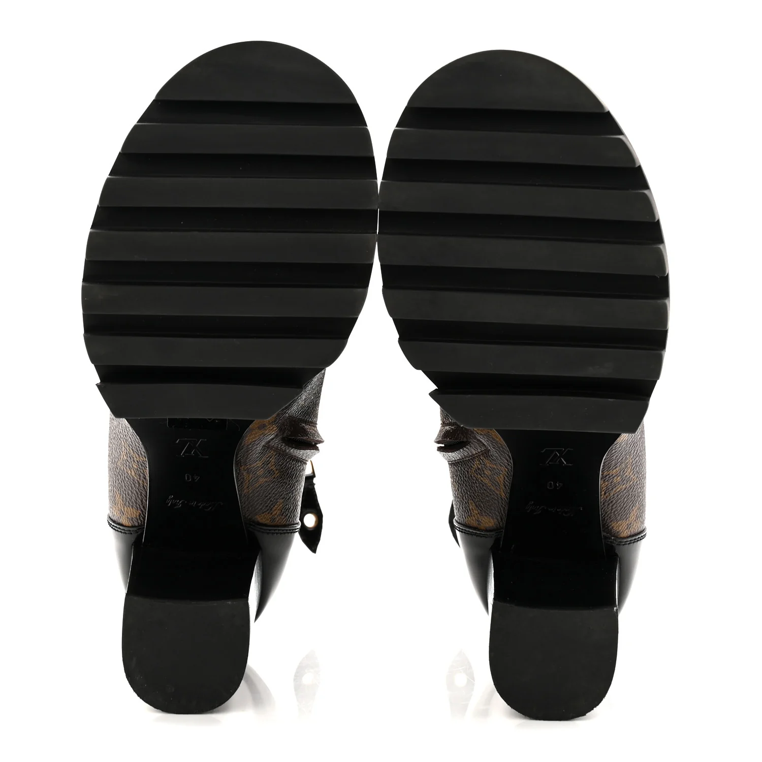 Patent Calfskin Monogram Star Trail Ankle Boots 40 Black - Image 6