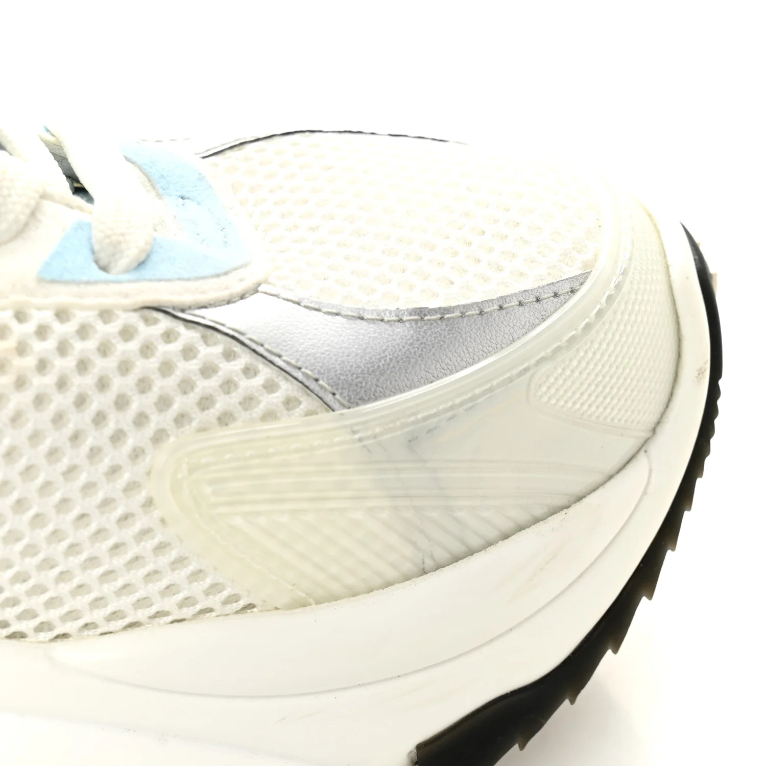 Patent Calfskin Technical Mesh Monogram Run 55 Sneakers 37 Bleu Clair - Image 10
